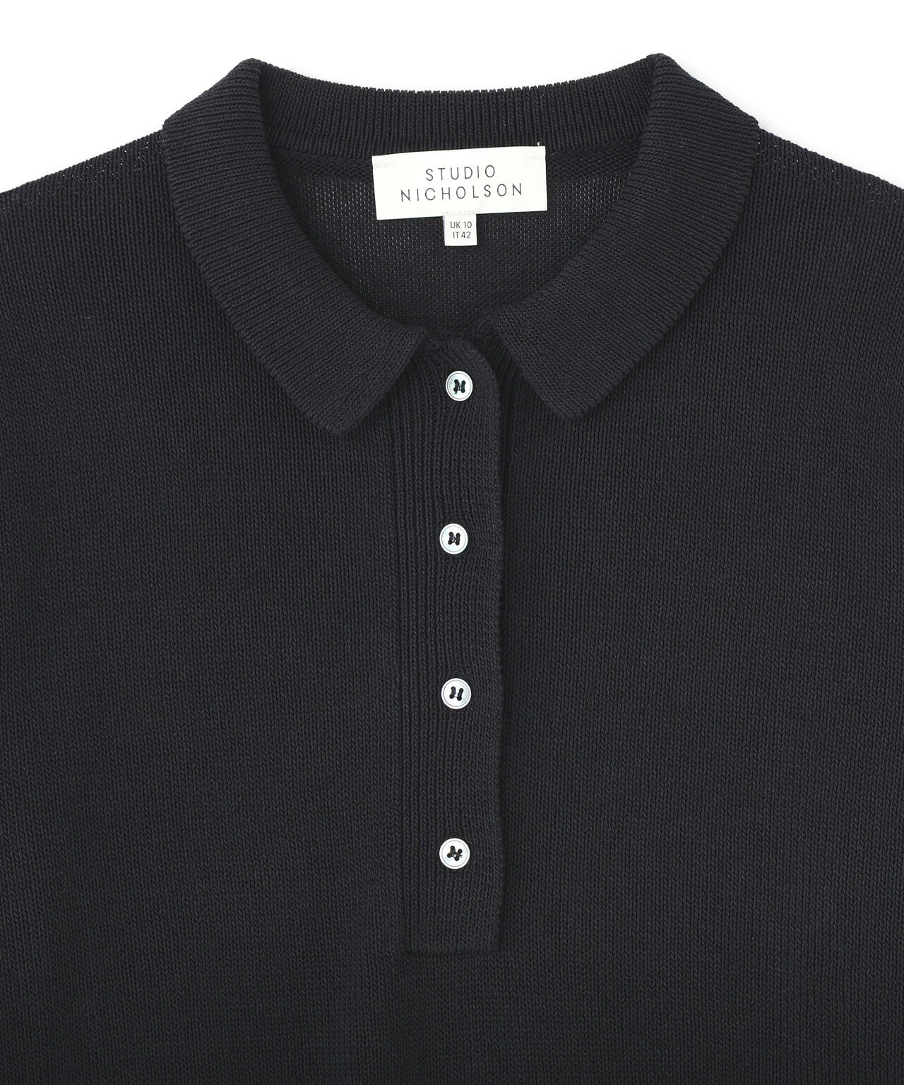 STUDIO NICHOLSON / PAPER YARN KNITTED POLO TOP