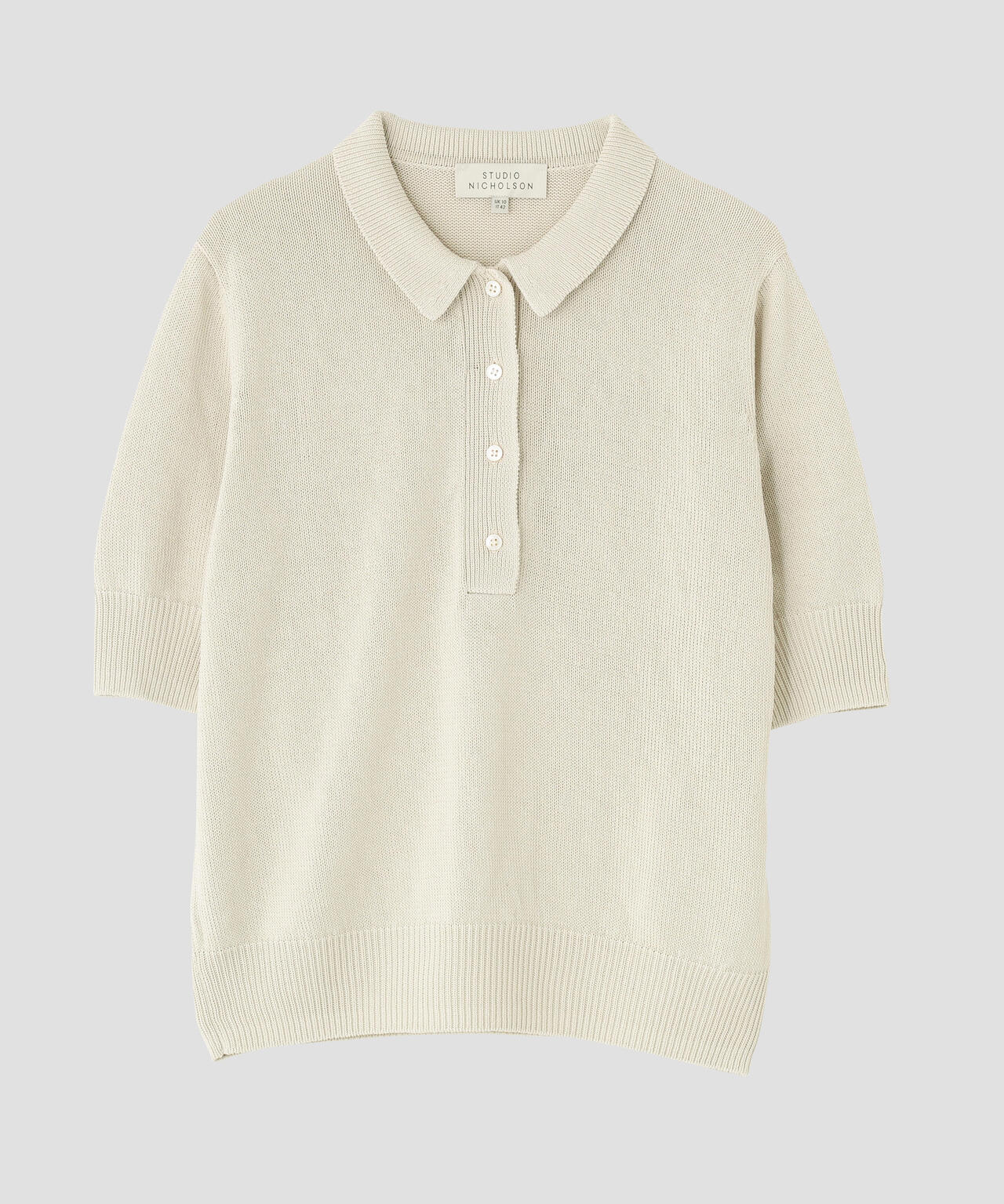 STUDIO NICHOLSON / PAPER YARN KNITTED POLO TOP