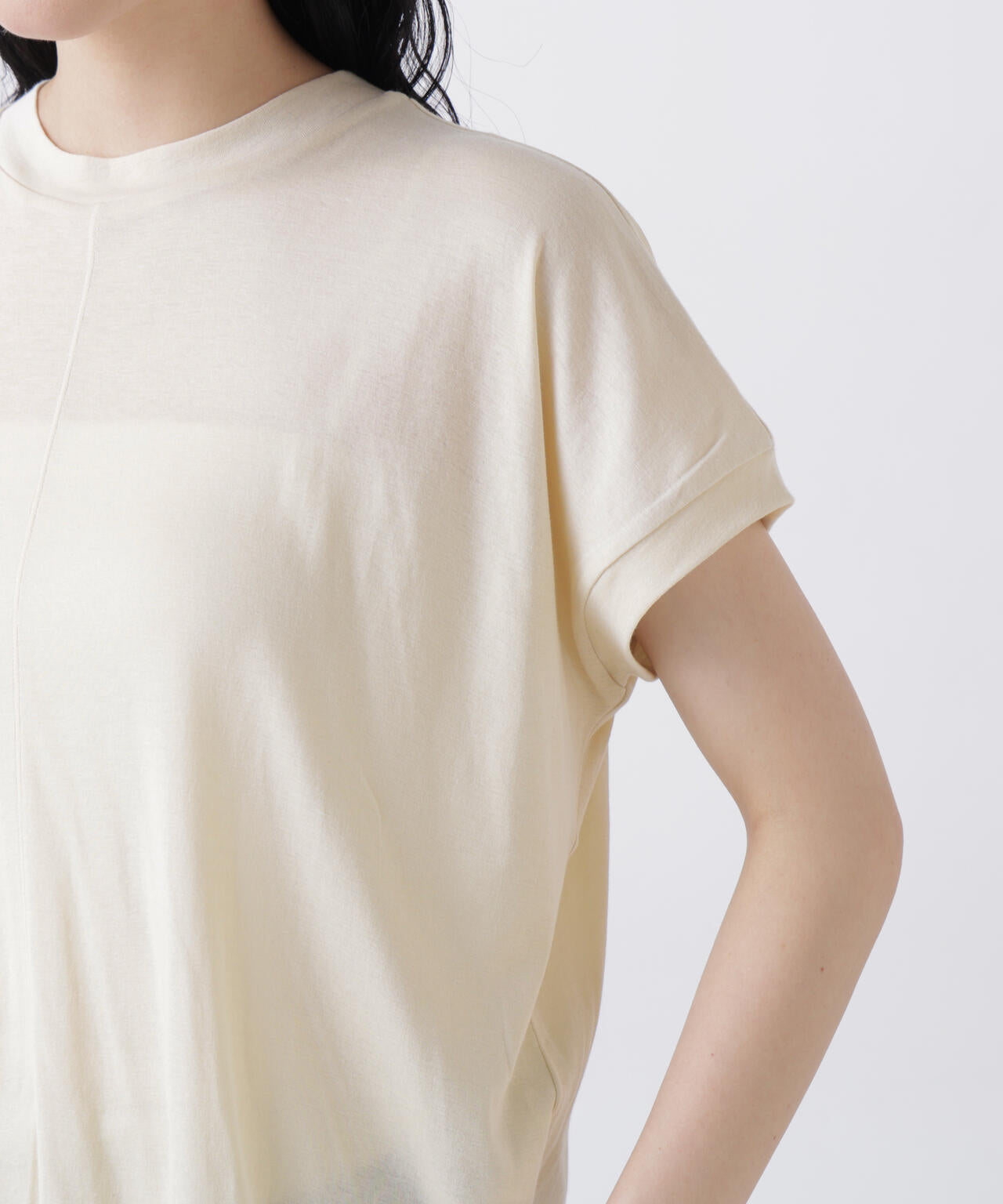 ATON / COTTON LINEN FRAISE OVERSIZED T-SHIRT
