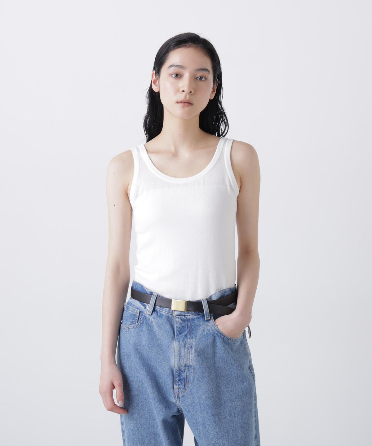 ATON / FRESCA CIRCULAR RIB TANK TOP