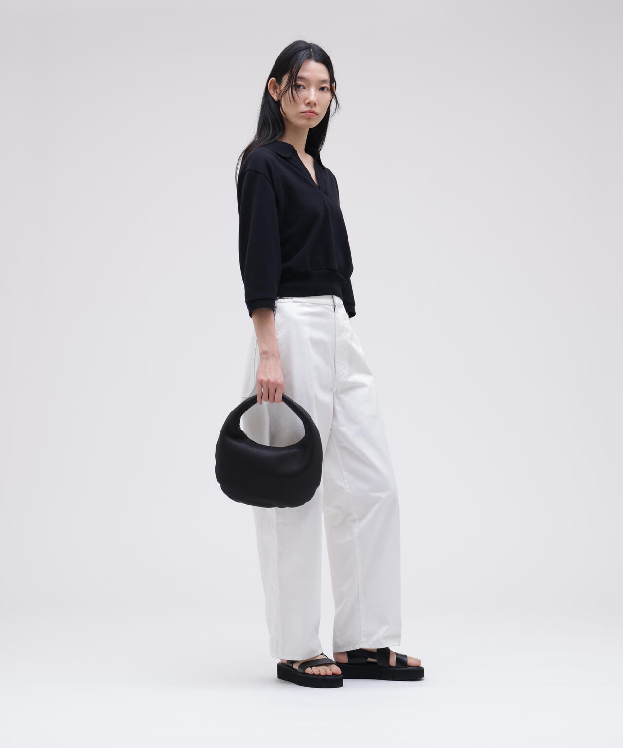 blurhms / COTTON SILK NEP SKIPPER CROPPED SLEEVE