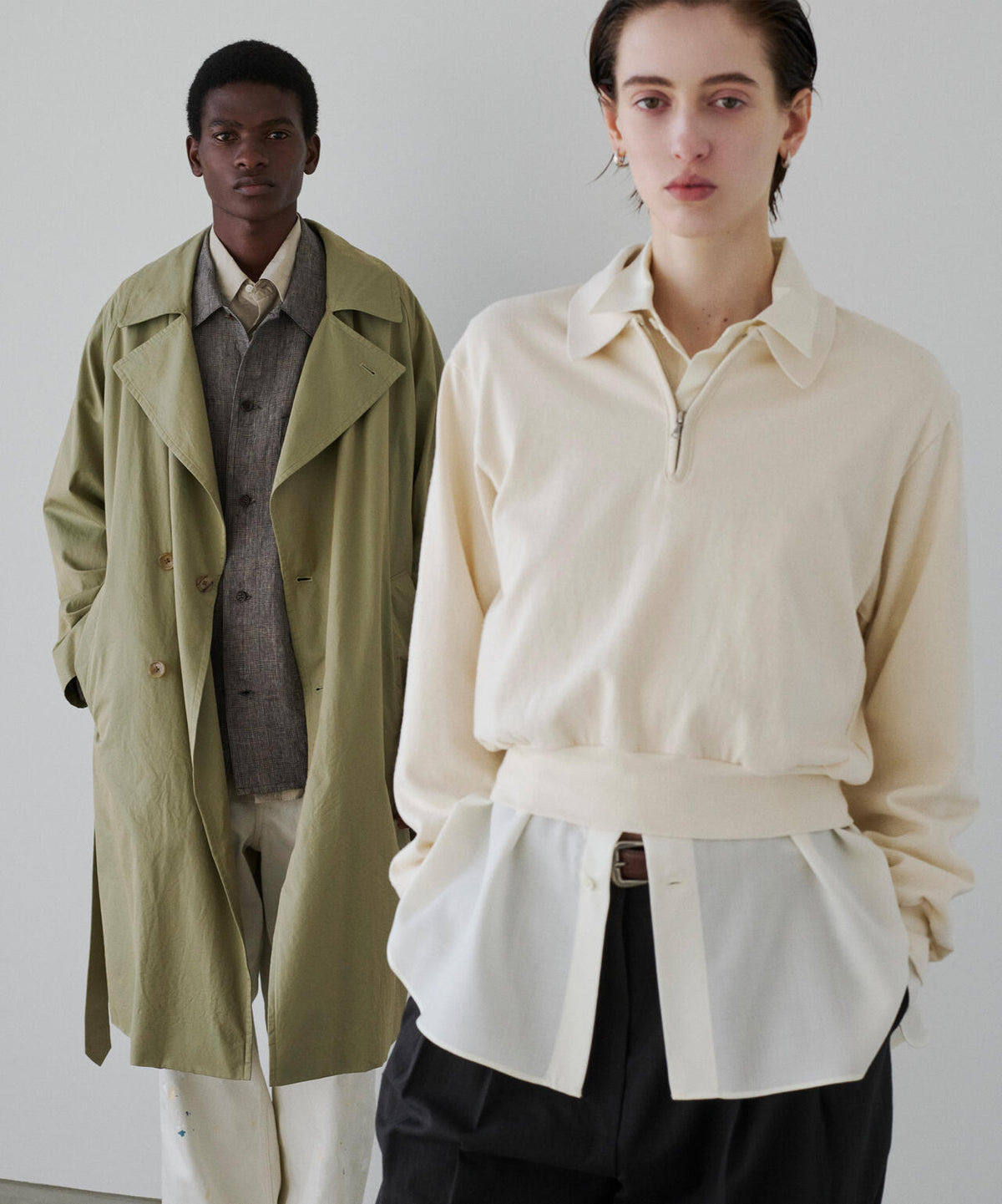blurhms / COTTON SILK NEP HARF-ZIP PULLOVER