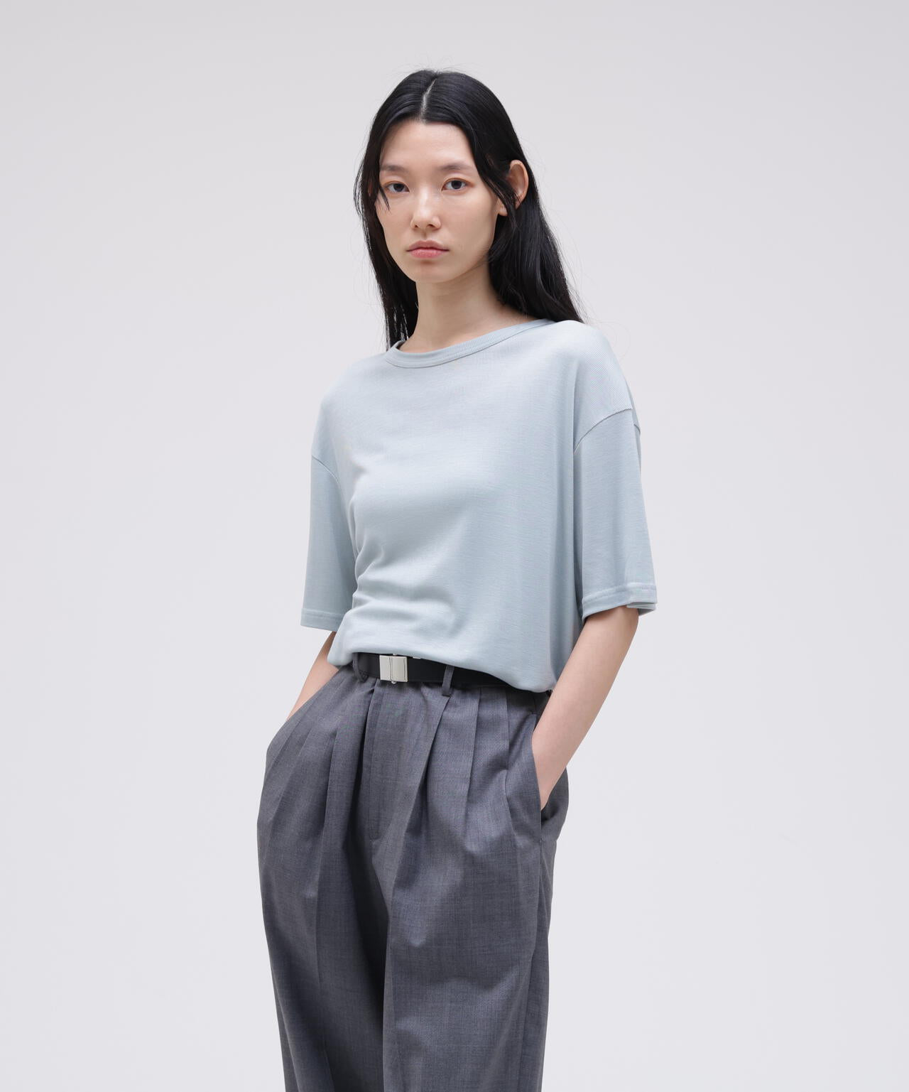 STUDIO NICHOLSON / RIB LYOCELL JERSEY SHORT SLEEVE T-SHIRT