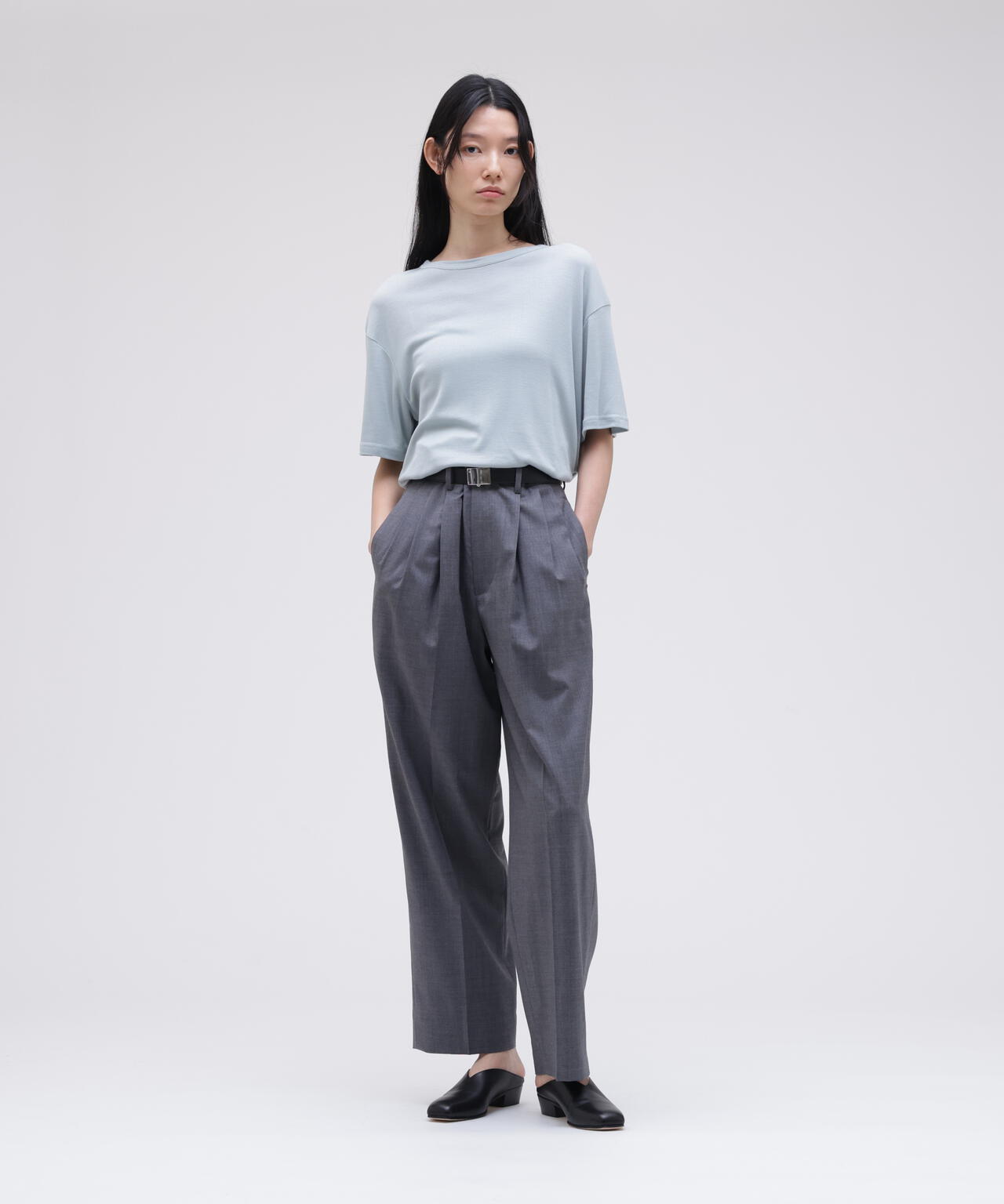 STUDIO NICHOLSON / RIB LYOCELL JERSEY SHORT SLEEVE T-SHIRT