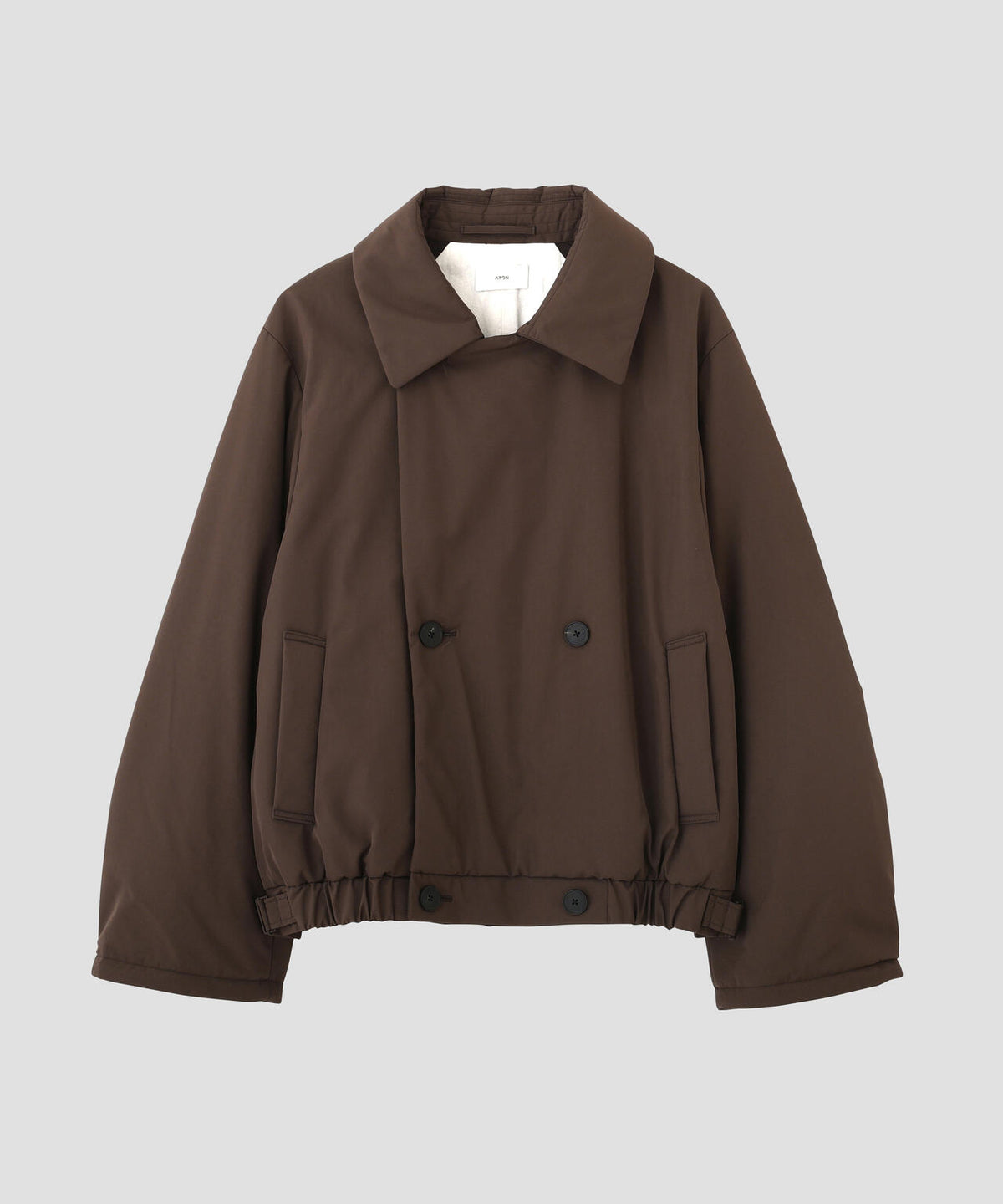 ATON / TWIST NYLON TAFTA SHORT DOUBLE BREASTED COAT