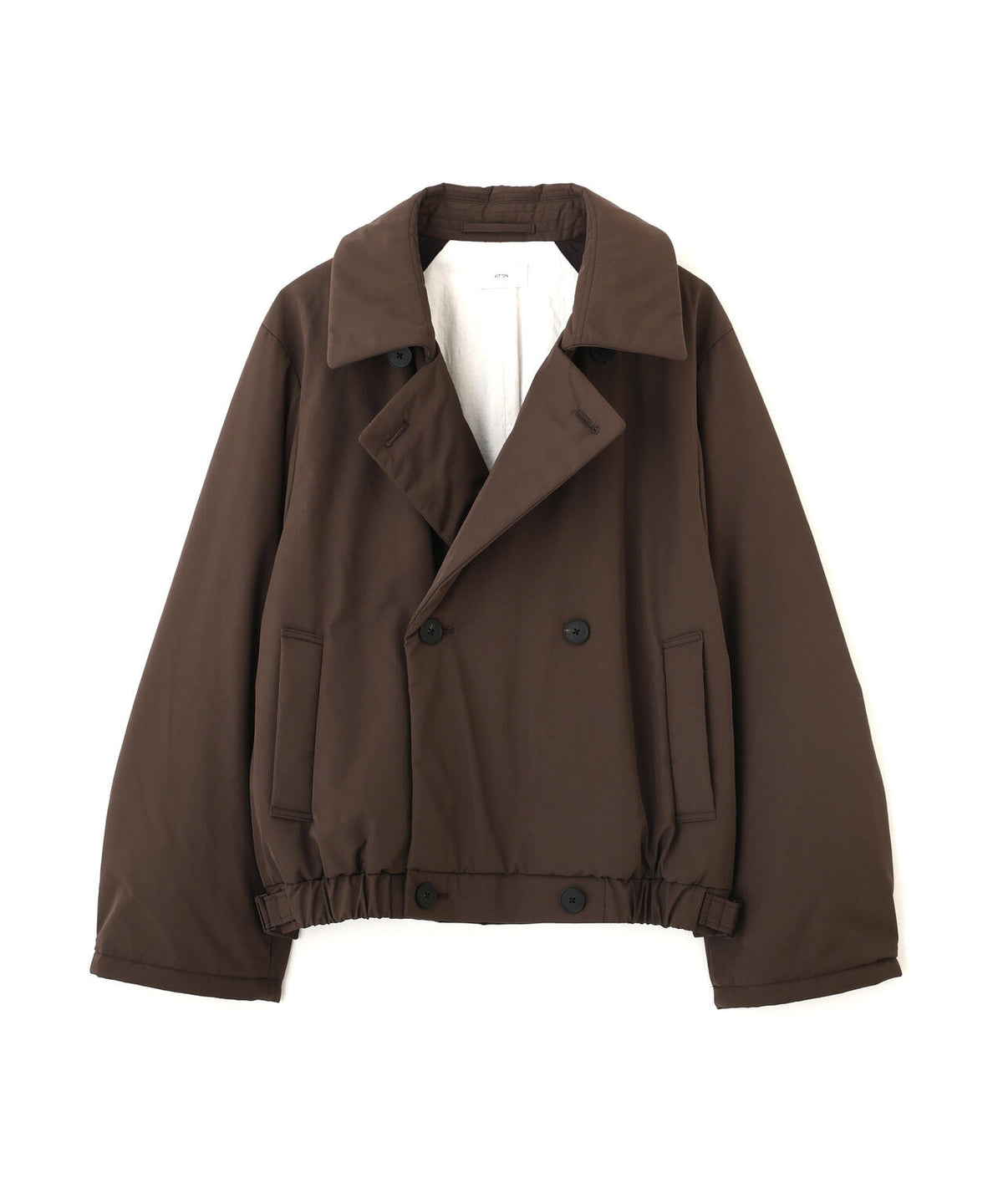 ATON / TWIST NYLON TAFTA SHORT DOUBLE BREASTED COAT