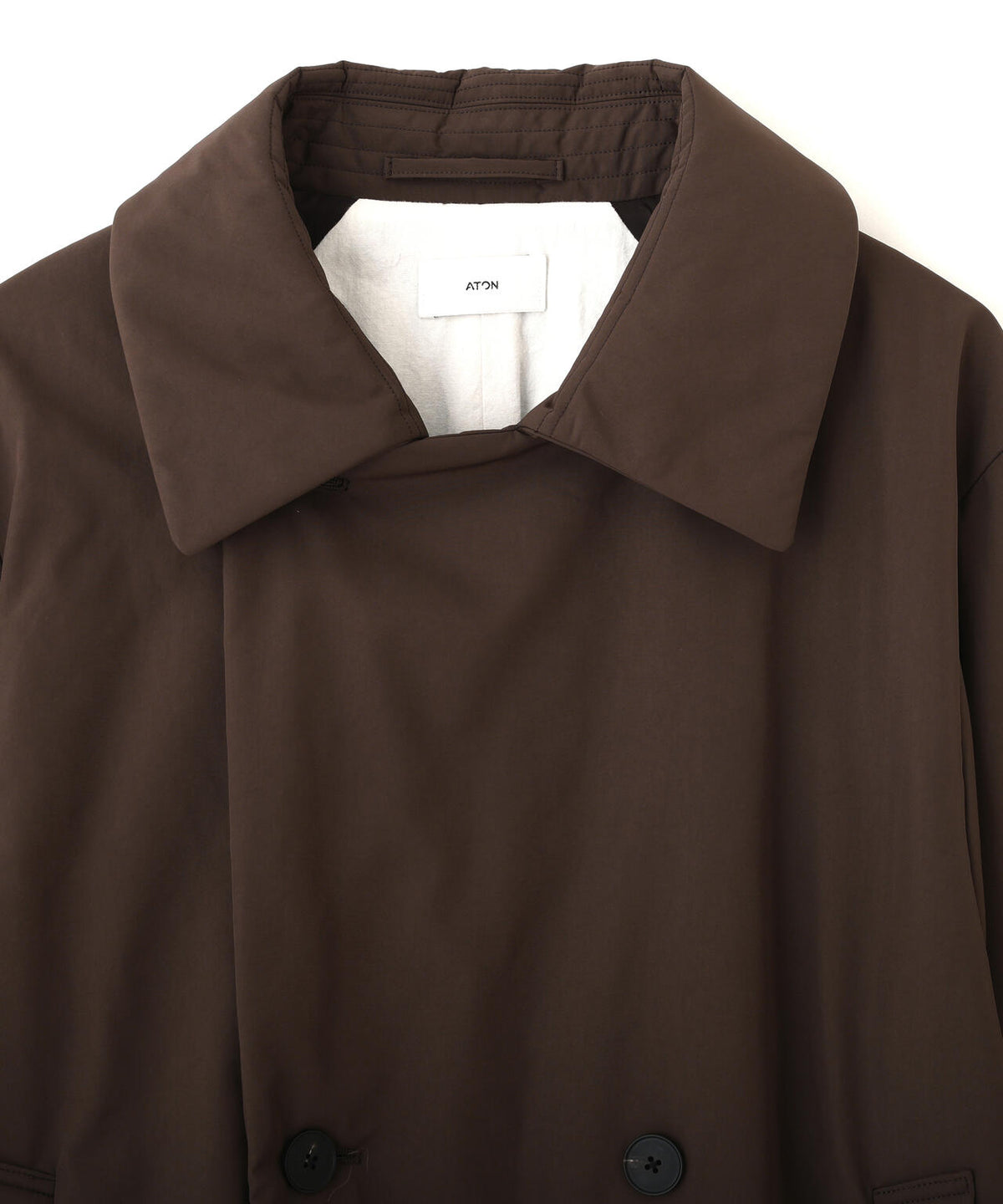 ATON / TWIST NYLON TAFTA SHORT DOUBLE BREASTED COAT