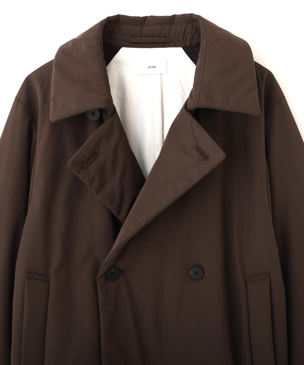 ATON / TWIST NYLON TAFTA SHORT DOUBLE BREASTED COAT