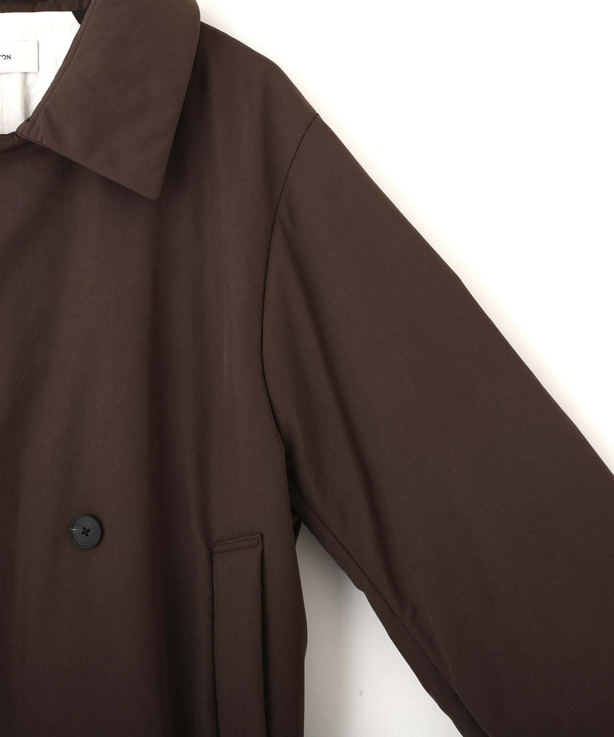 ATON / TWIST NYLON TAFTA SHORT DOUBLE BREASTED COAT