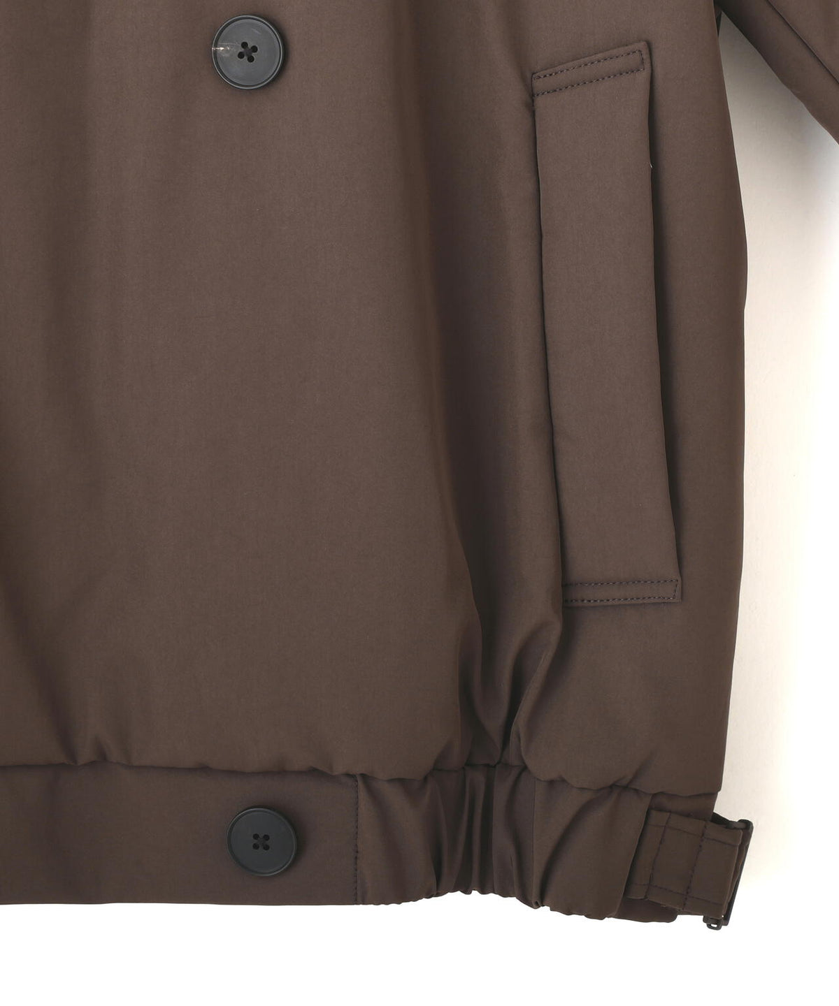 ATON / TWIST NYLON TAFTA SHORT DOUBLE BREASTED COAT