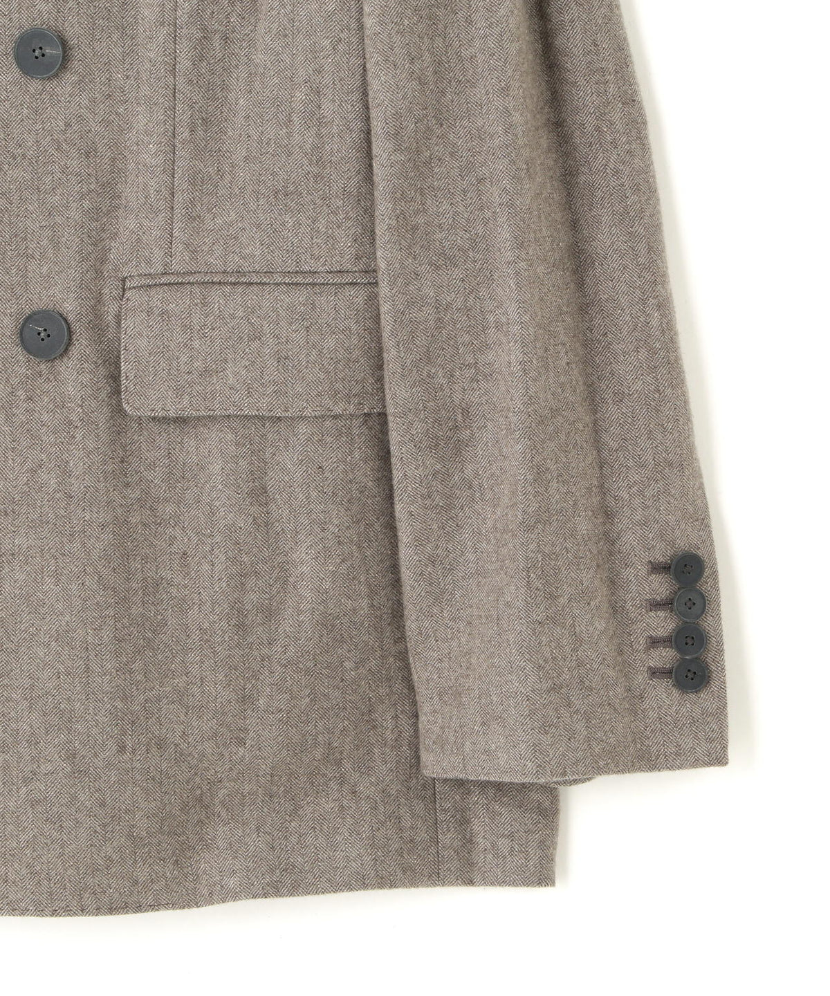 ATON / LINEN WOOL TWEED DOUBLE BREASTED JACKET