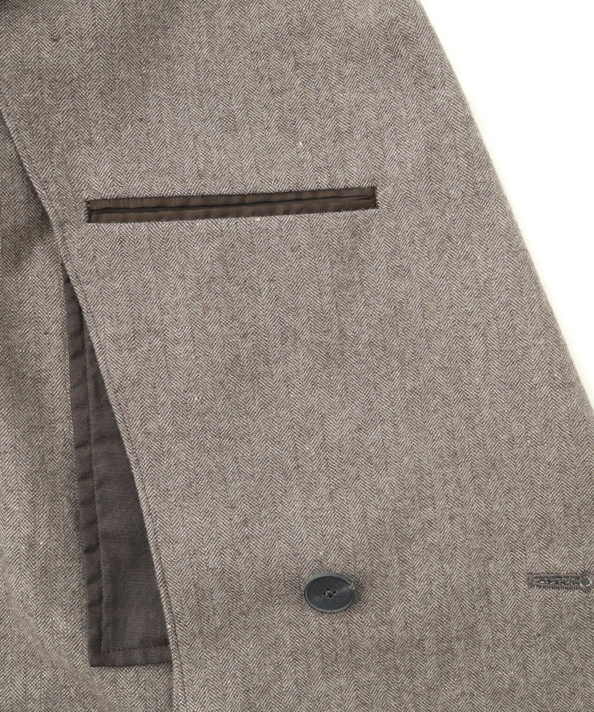ATON / LINEN WOOL TWEED DOUBLE BREASTED JACKET
