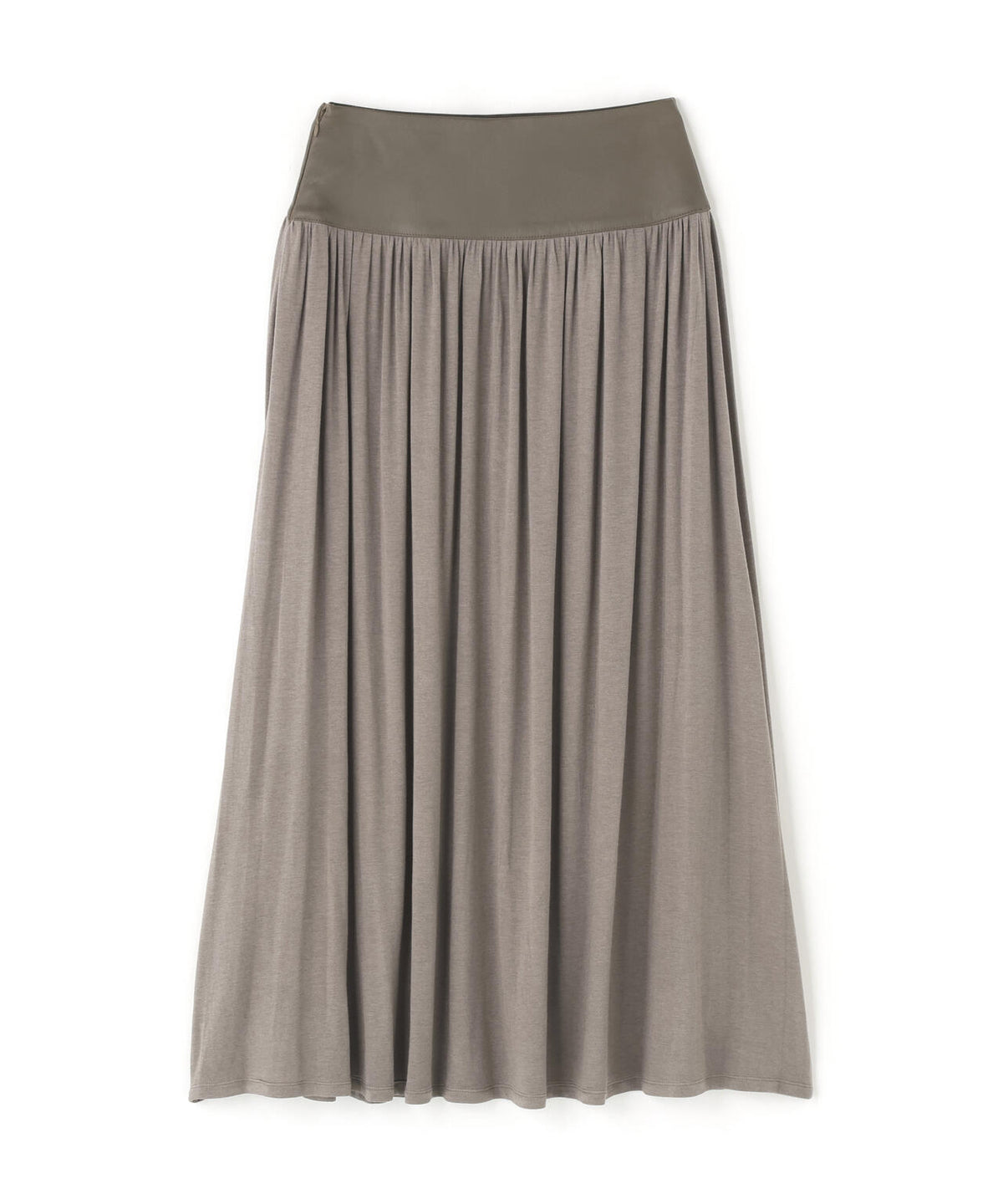 IHNN / LEATHER-WAIST GATHERED SKIRT