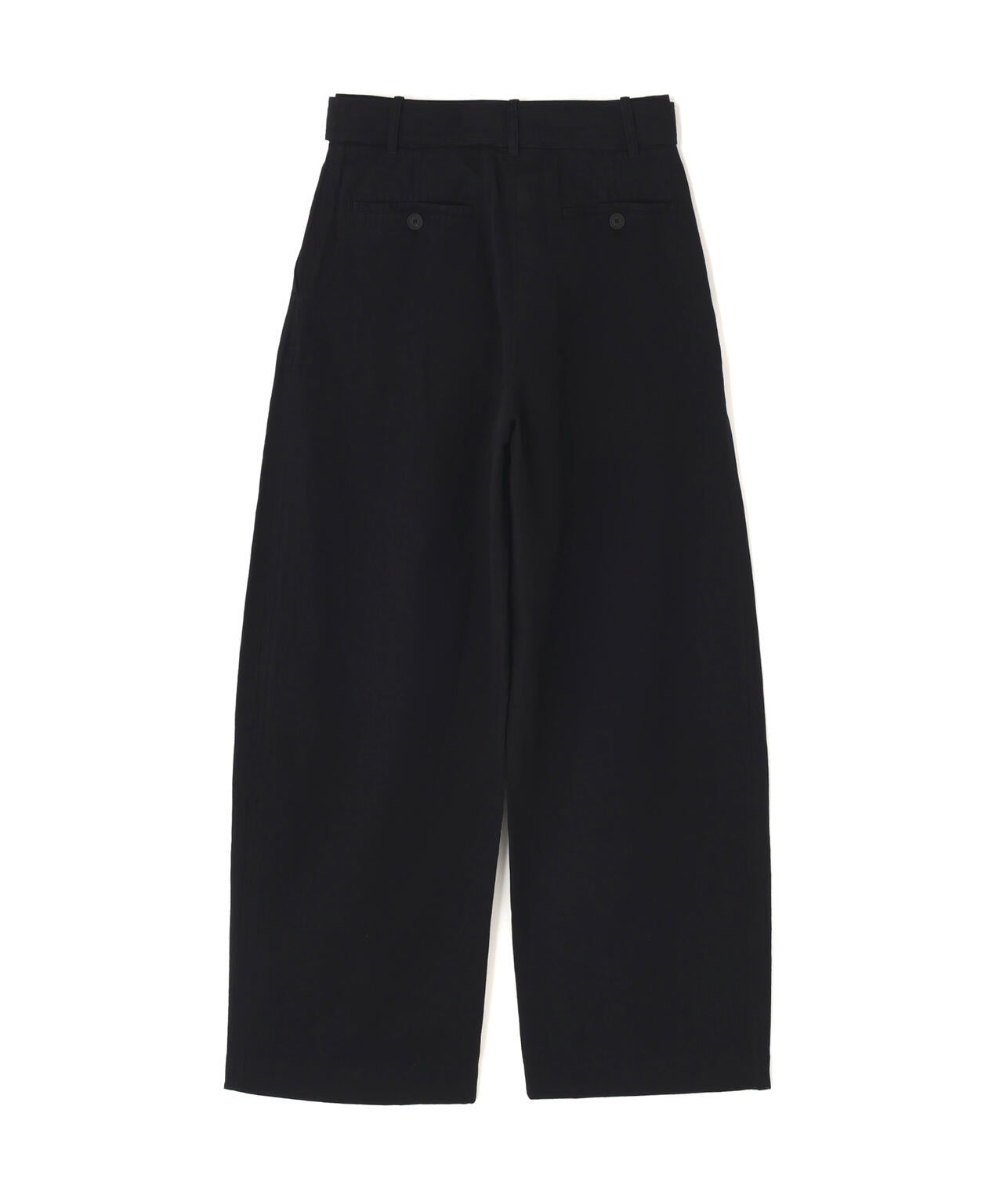 STUDIO NICHOLSON / GARMENT DYED LINEN BELTED ROUND LEG PANT WOMEN