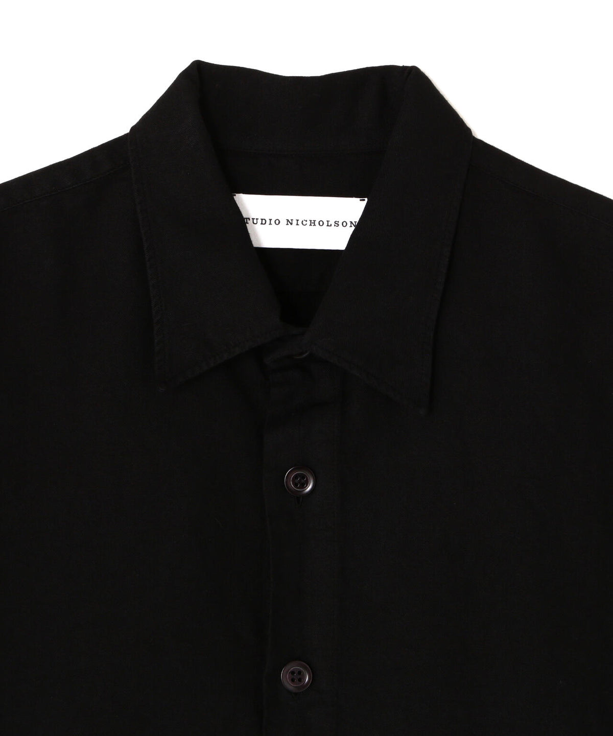 STUDIO NICHOLSON / GARMENT DYED LINEN CASUAL LONG SLEEVE SHIRT