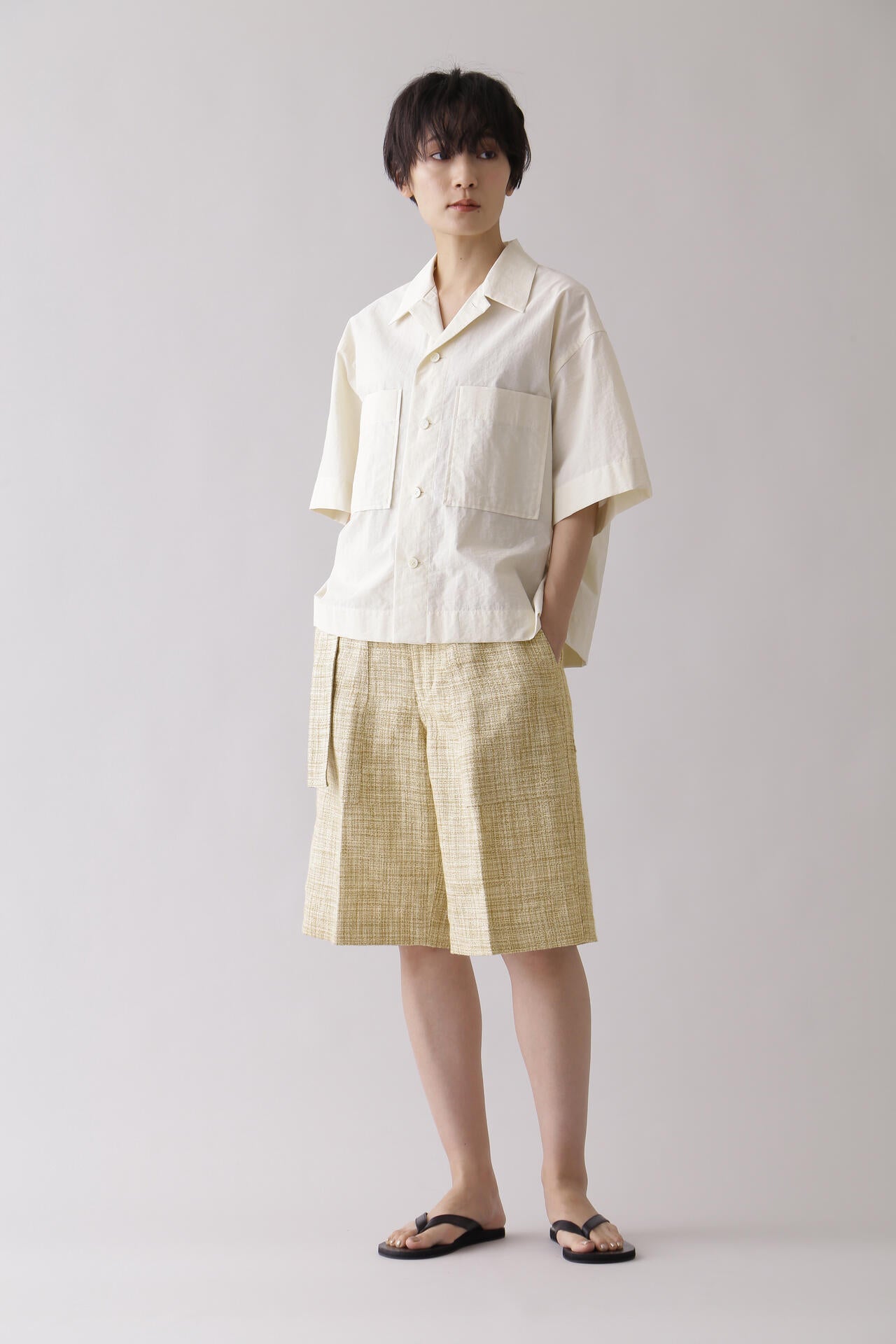 YLEVE / JUTE COTTON DUCK SHORTS