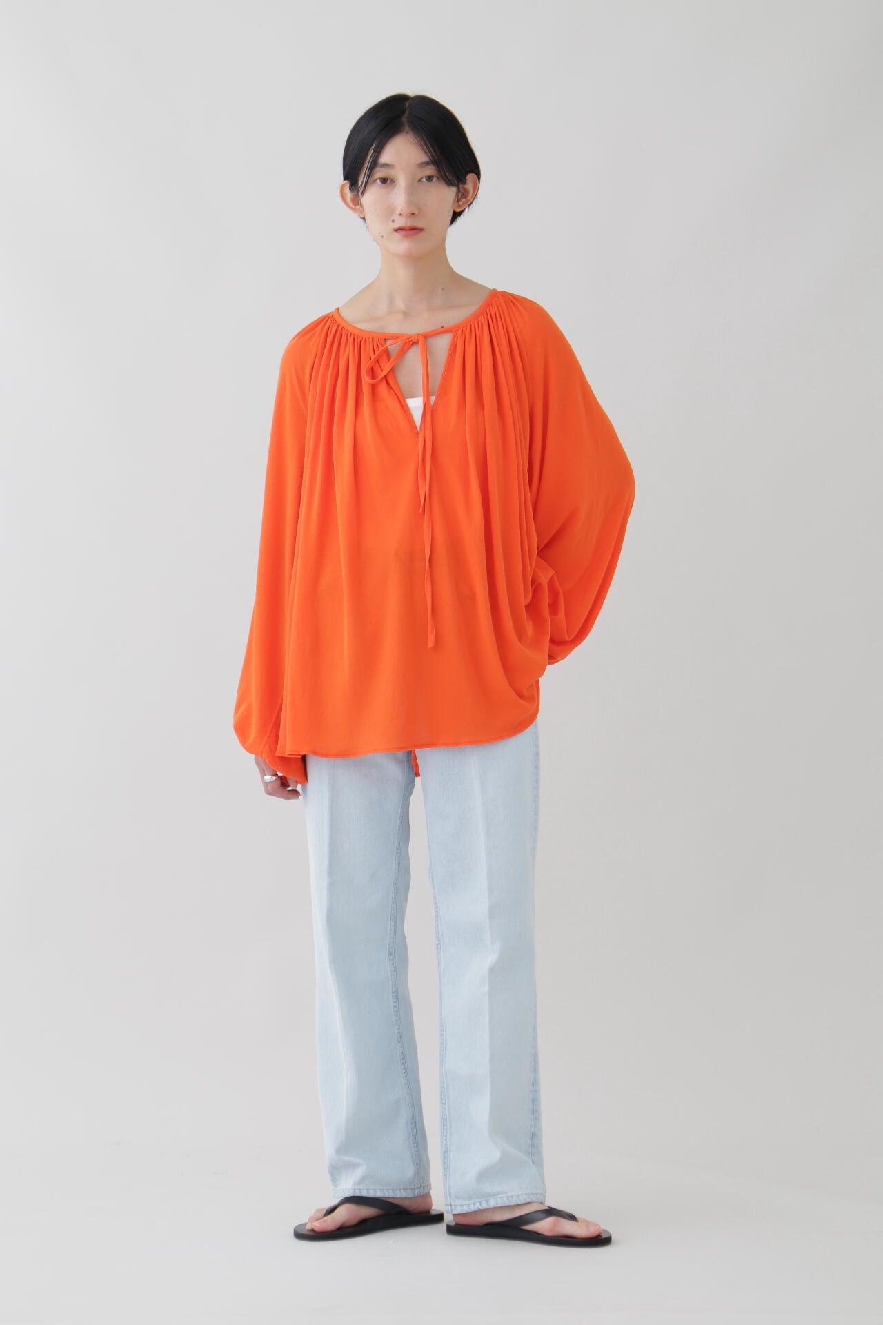 YLEVE / COTTON LINEN SHEER JERSEY PEASANT BL