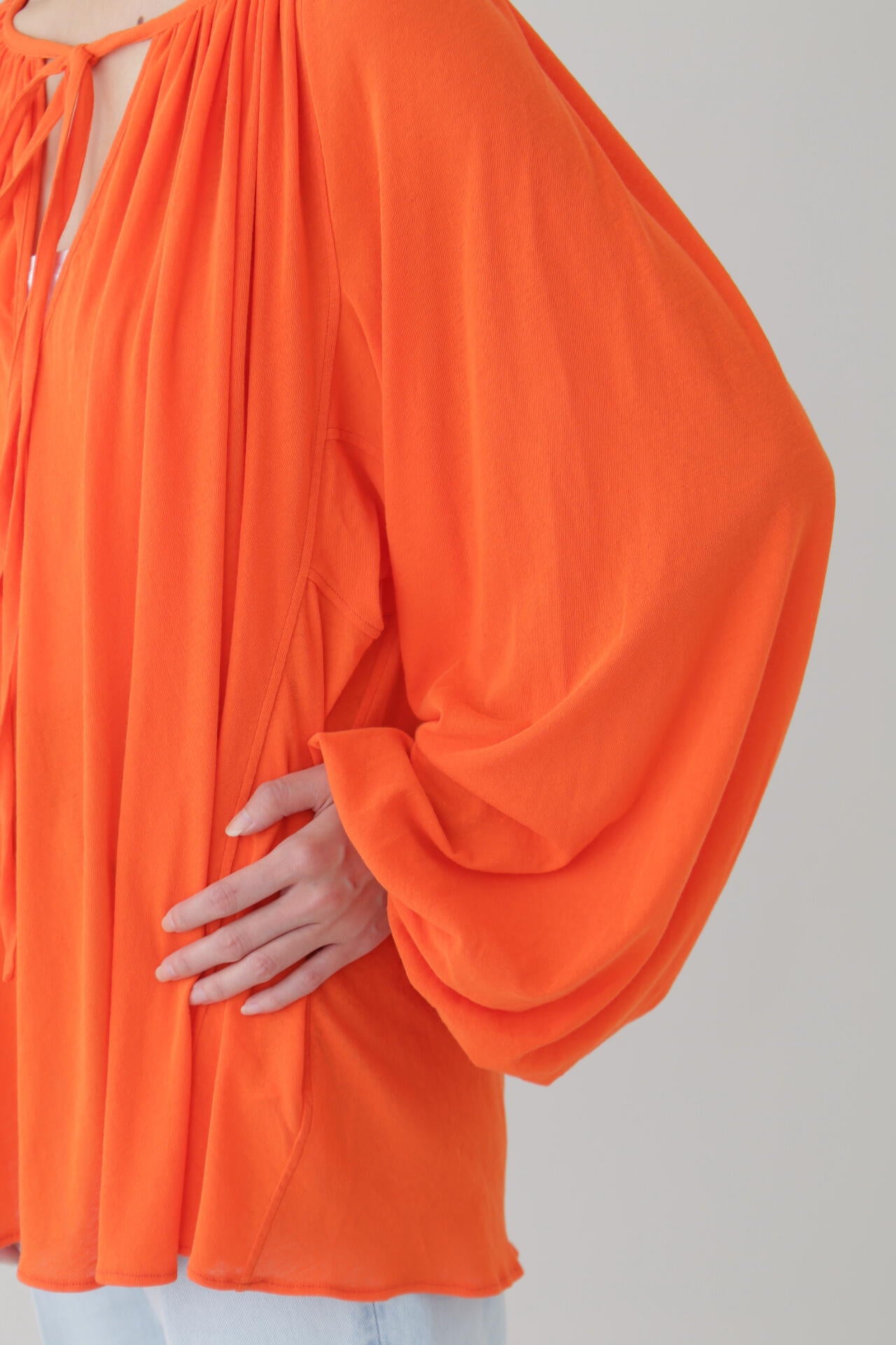 YLEVE / COTTON LINEN SHEER JERSEY PEASANT BL