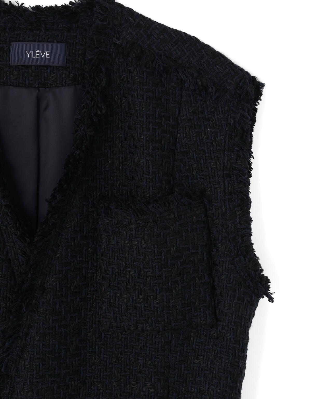YLEVE / COTTON LINEN TWEED NO SLEEVE JACKET