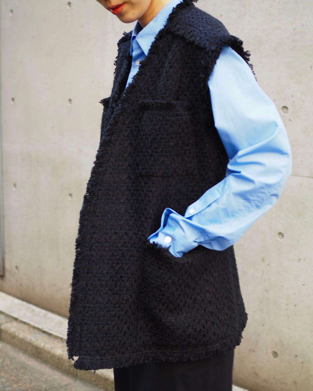 YLEVE / COTTON LINEN TWEED NO SLEEVE JACKET