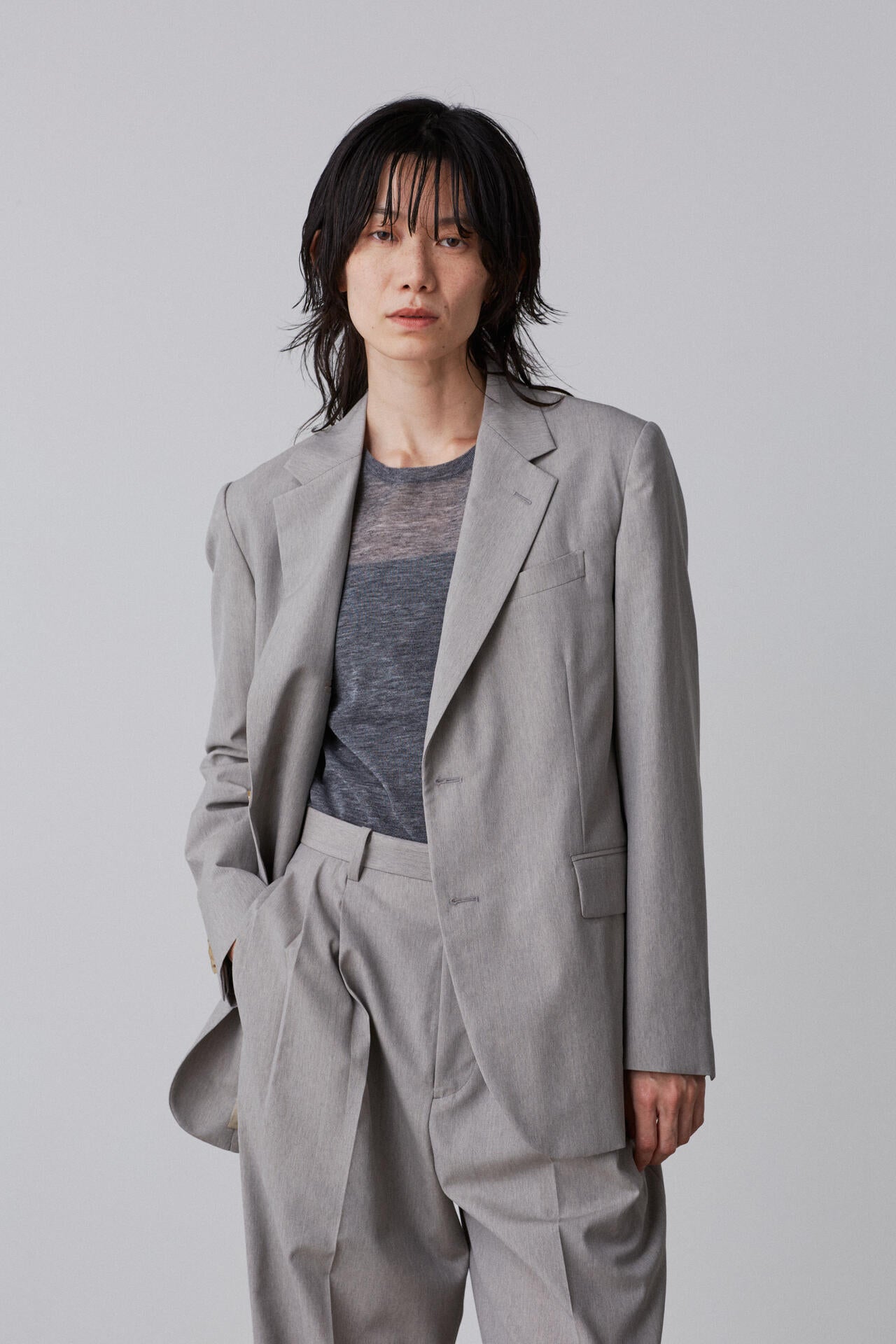 YLEVE / WOOL CHAMBRAY JACKET