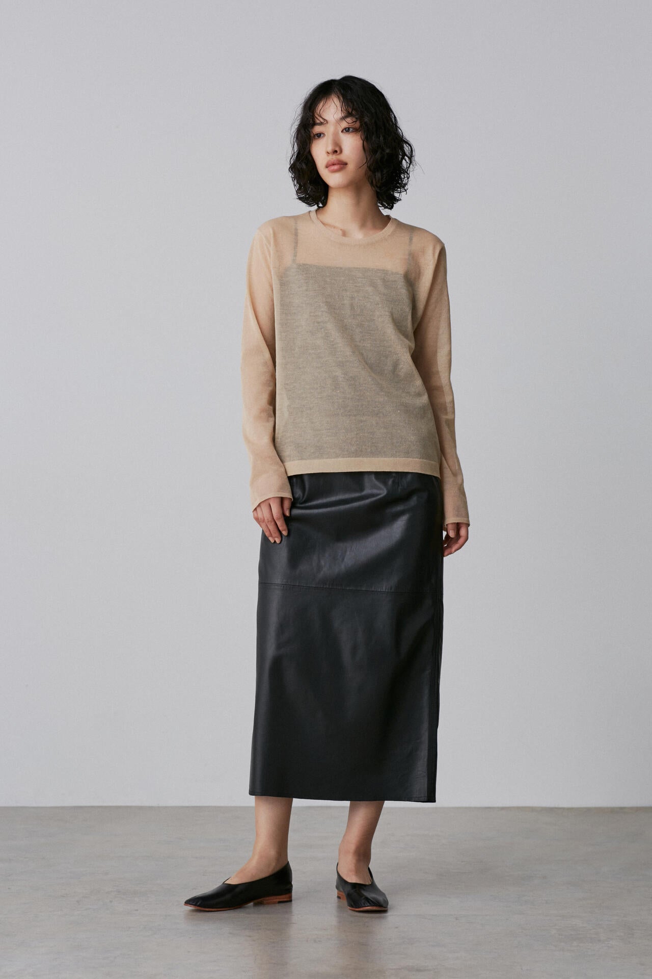 YLEVE / GLOVE SHEEP LEATHER SKIRT