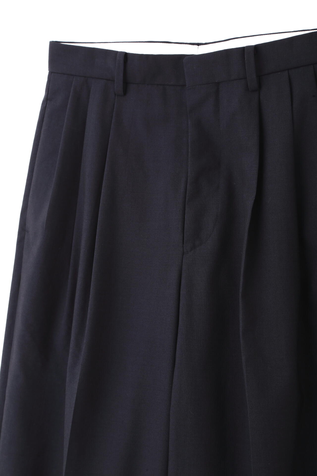 YLEVE / WOOL CHAMBRAY TROUSERS