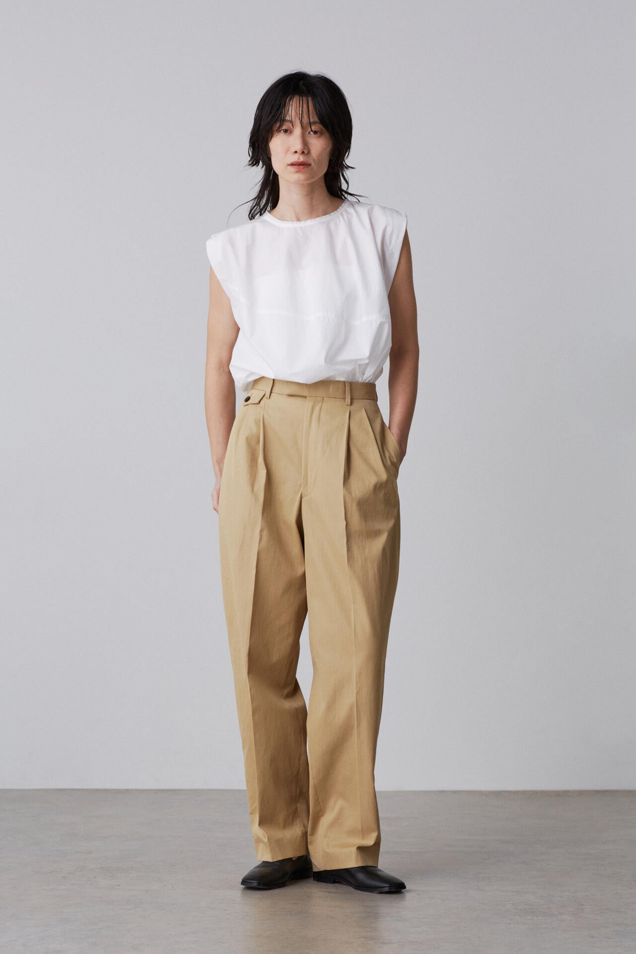 YLEVE / HIGHCOUNT DRY GABA TROUSERS