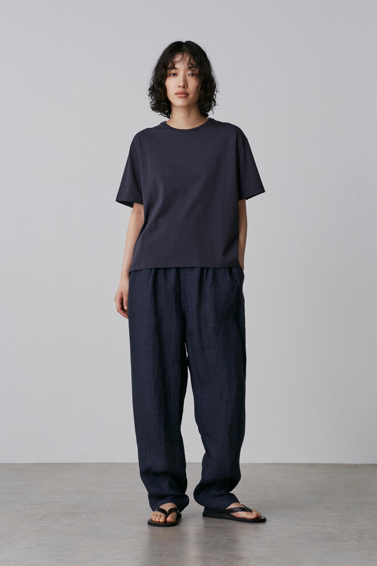 YLEVE / LINEN POPLIN TROUSERS