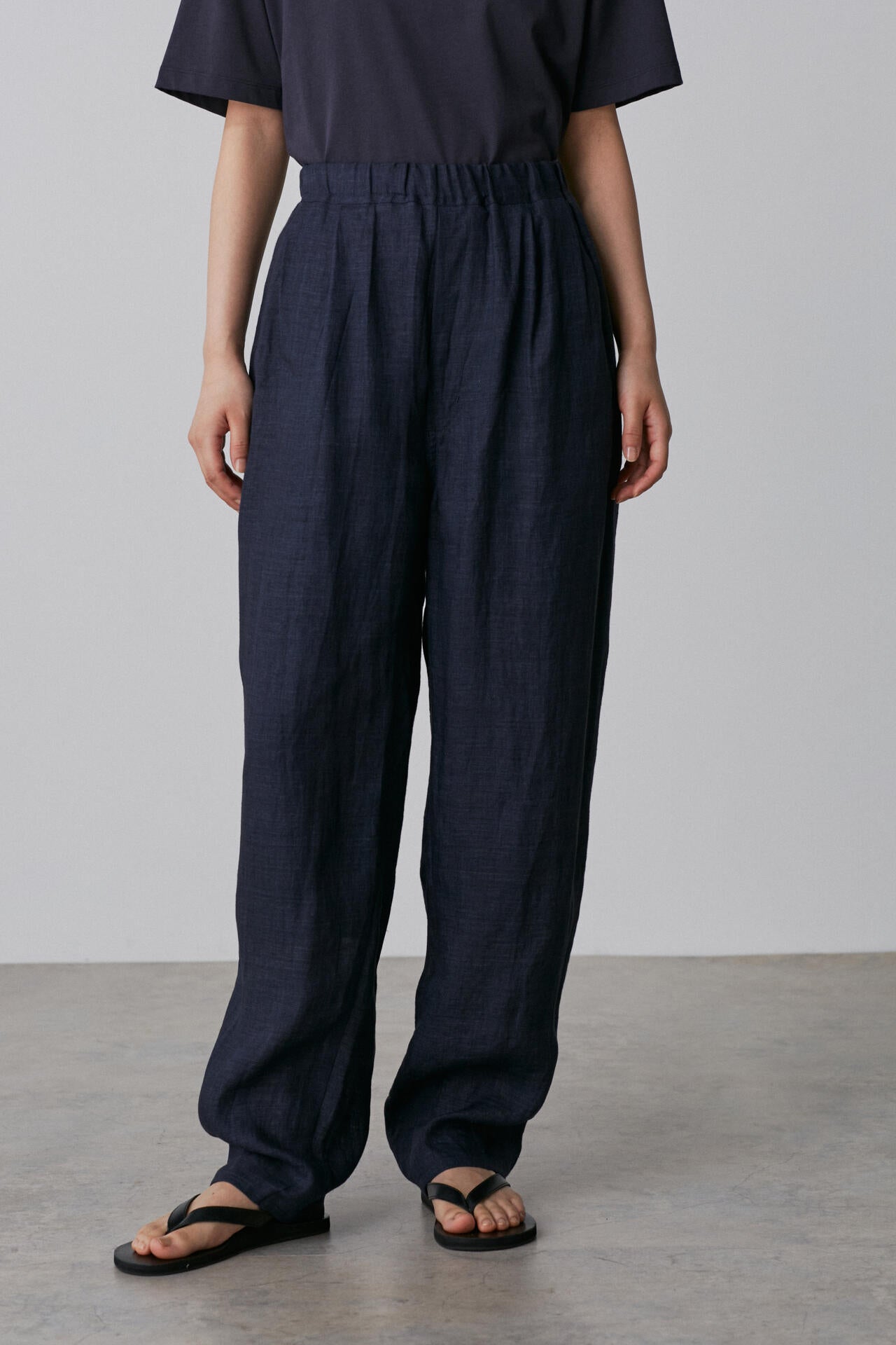 YLEVE / LINEN POPLIN TROUSERS