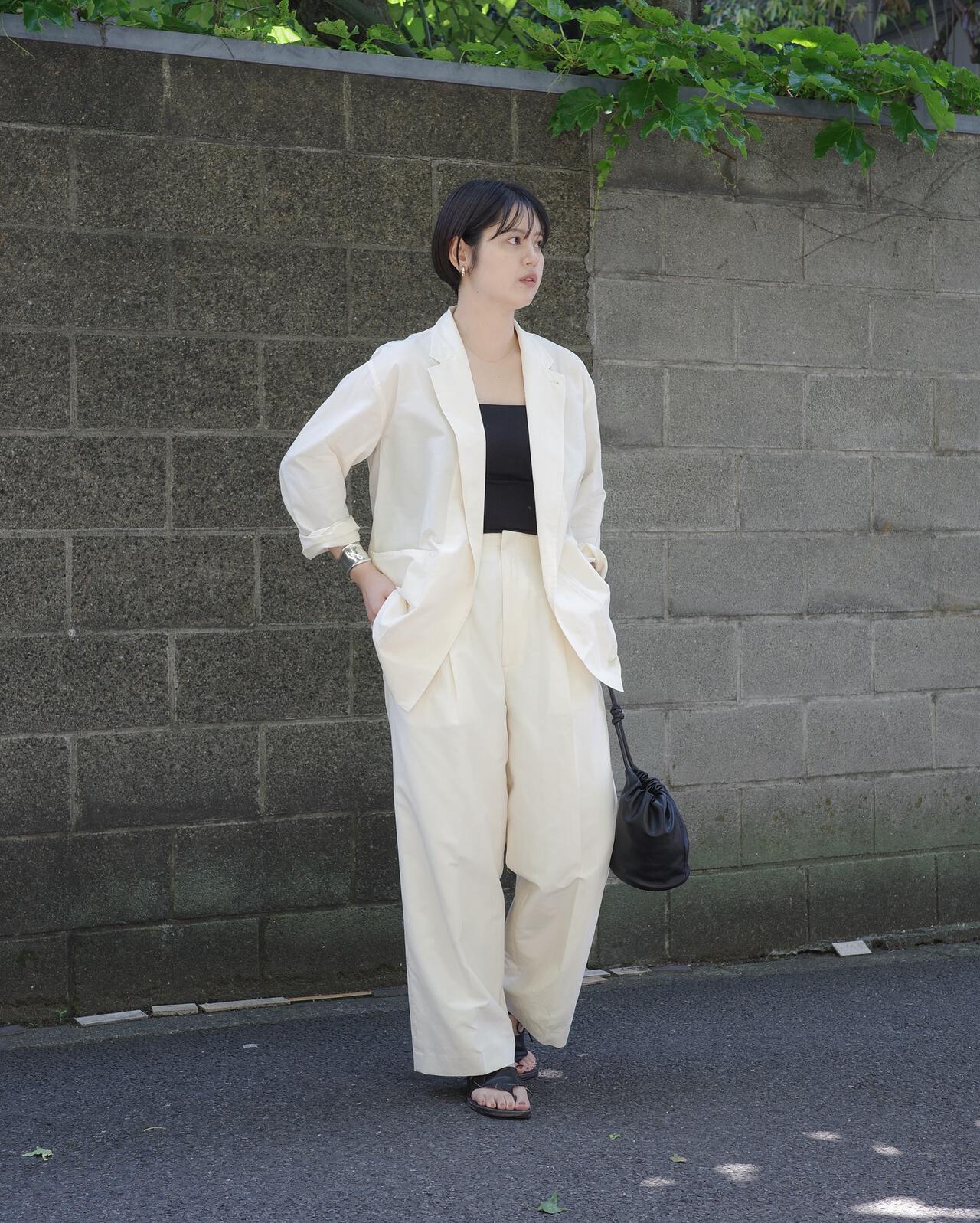 YLEVE / SILK COTTON CLOTH BIO SUEDE TROUSERS