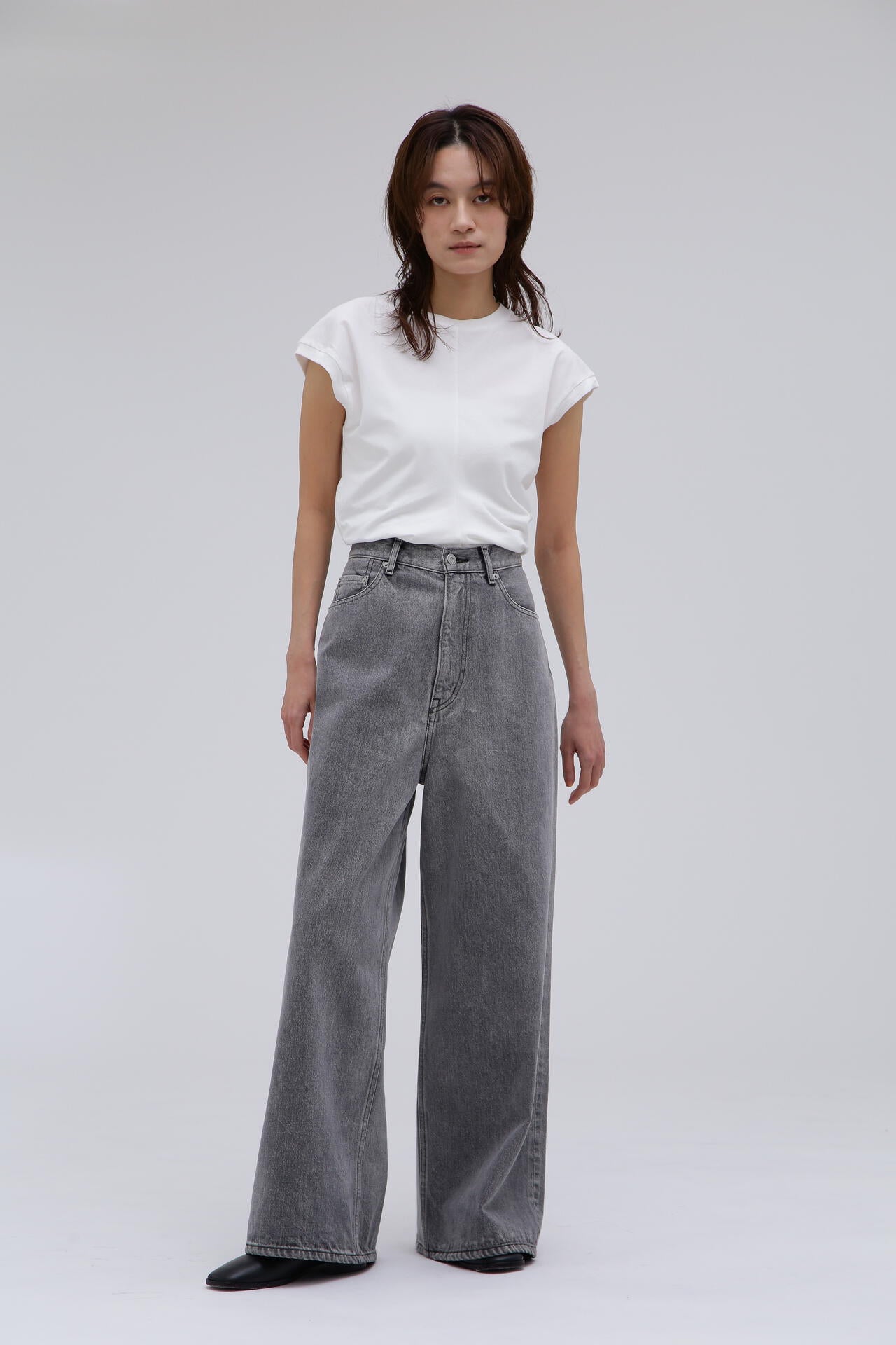 YLEVE / 13.5oz DENIM HIGH WAIST WIDE FADE