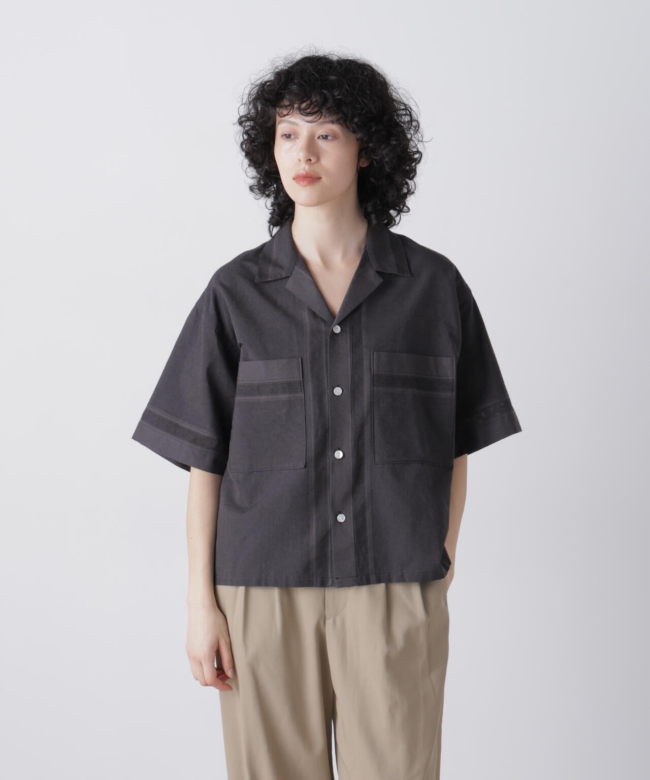 YLEVE / DOBBY STRIPE CHAMBRAY SHIRT
