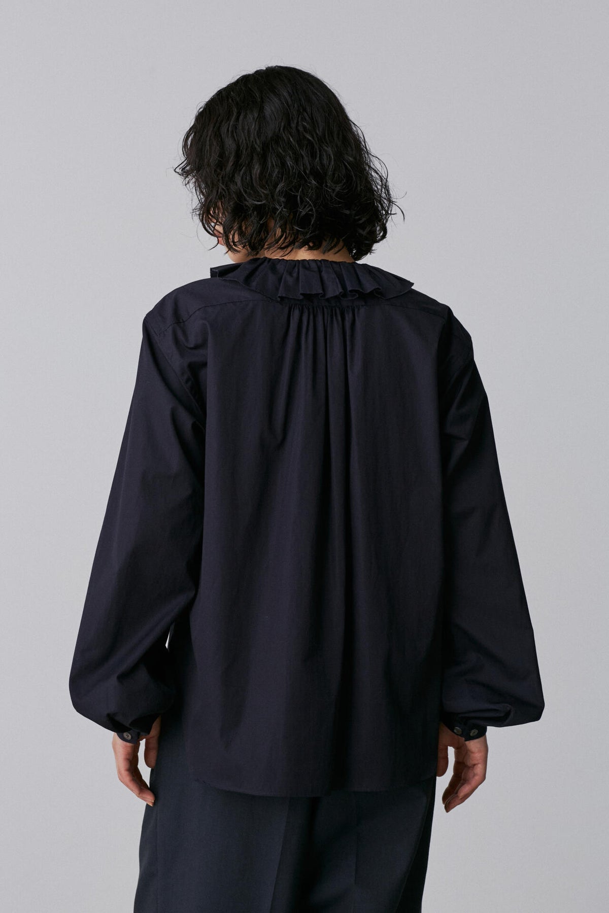 YLEVE / BOURRIENNE COTTON TYPEWRITER RUFFLE BLOUSE