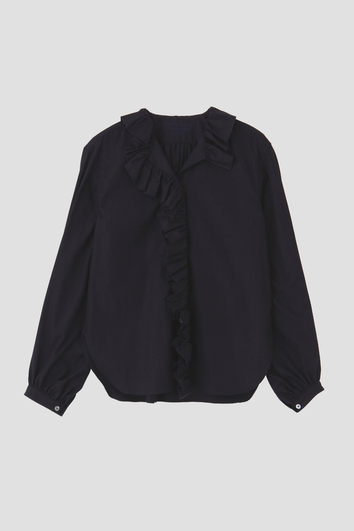 YLEVE / BOURRIENNE COTTON TYPEWRITER RUFFLE BLOUSE