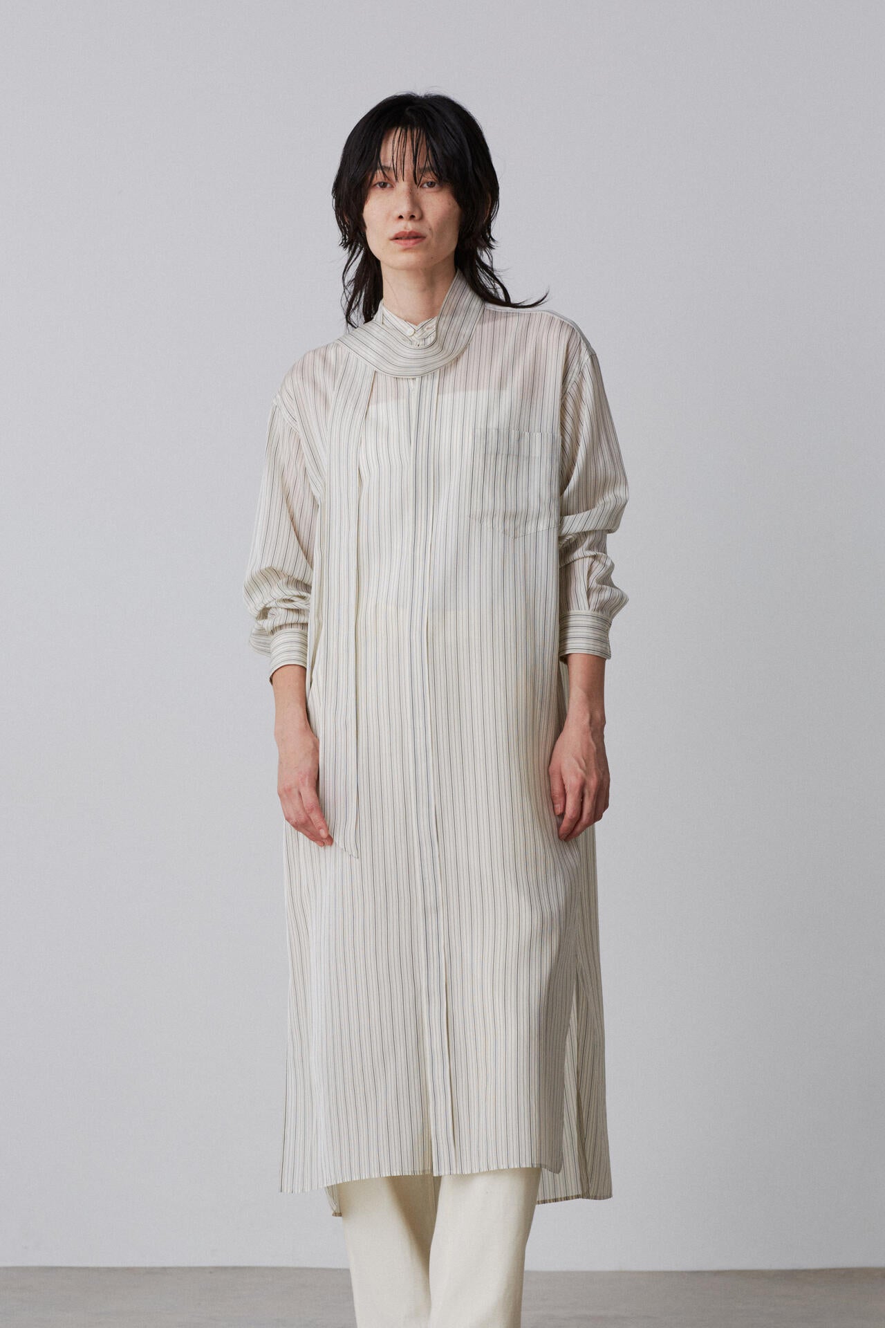 YLEVE / ACETATE CUPRA STRIPE ONE PIECE