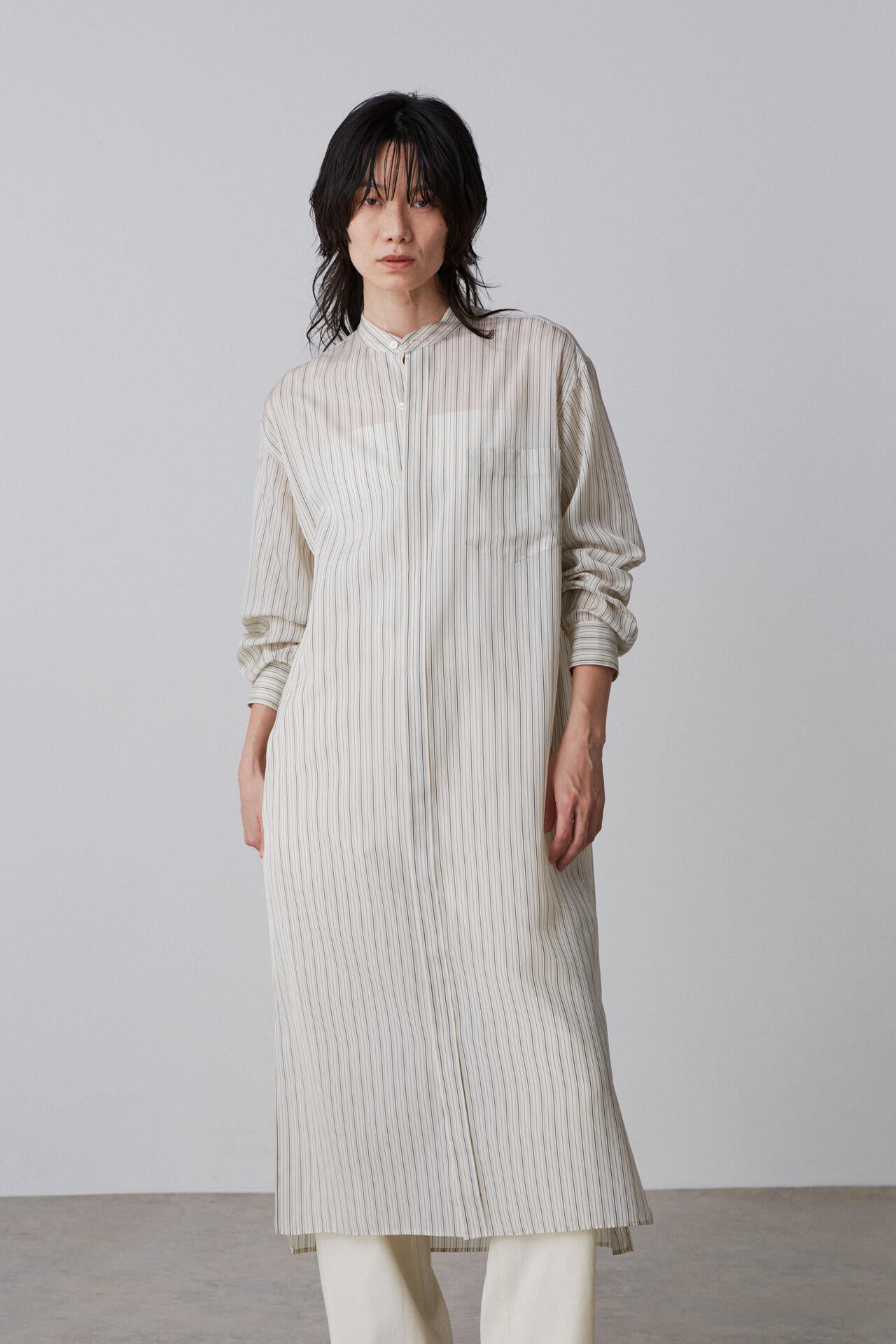 YLEVE / ACETATE CUPRA STRIPE ONE PIECE