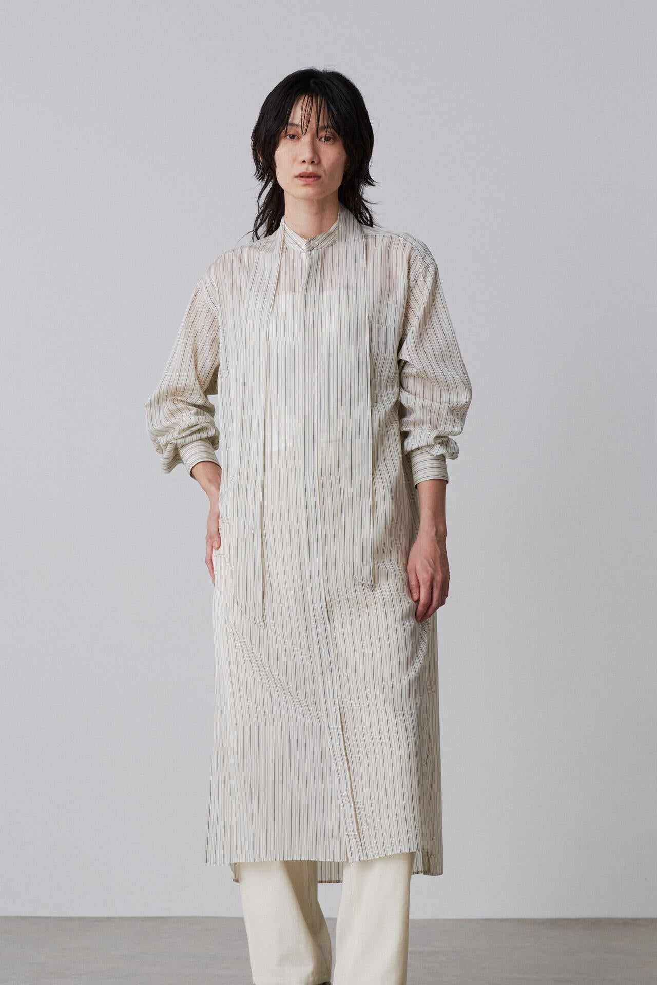 YLEVE / ACETATE CUPRA STRIPE ONE PIECE
