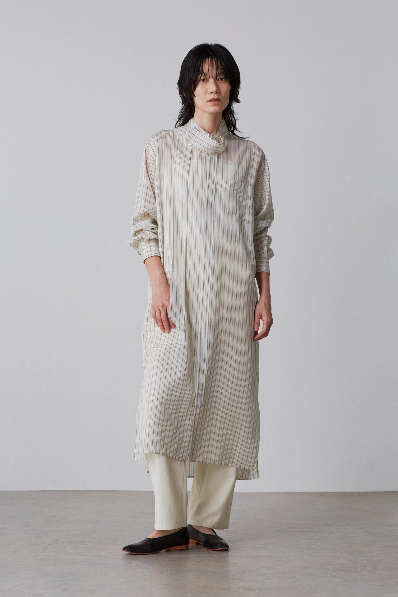 YLEVE / ACETATE CUPRA STRIPE ONE PIECE