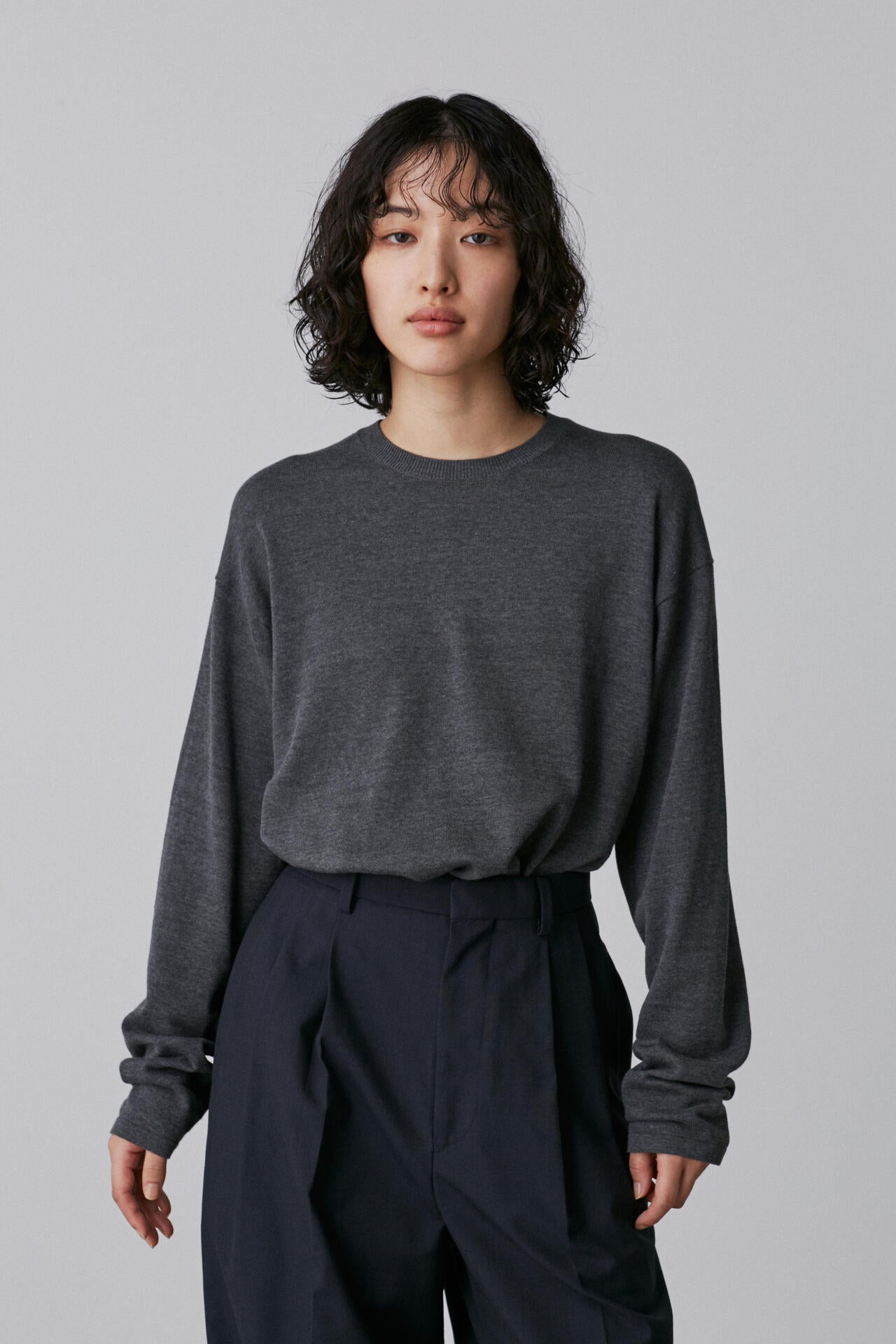 YLEVE / GAS SINGEING COTTON KNIT PULL OVER
