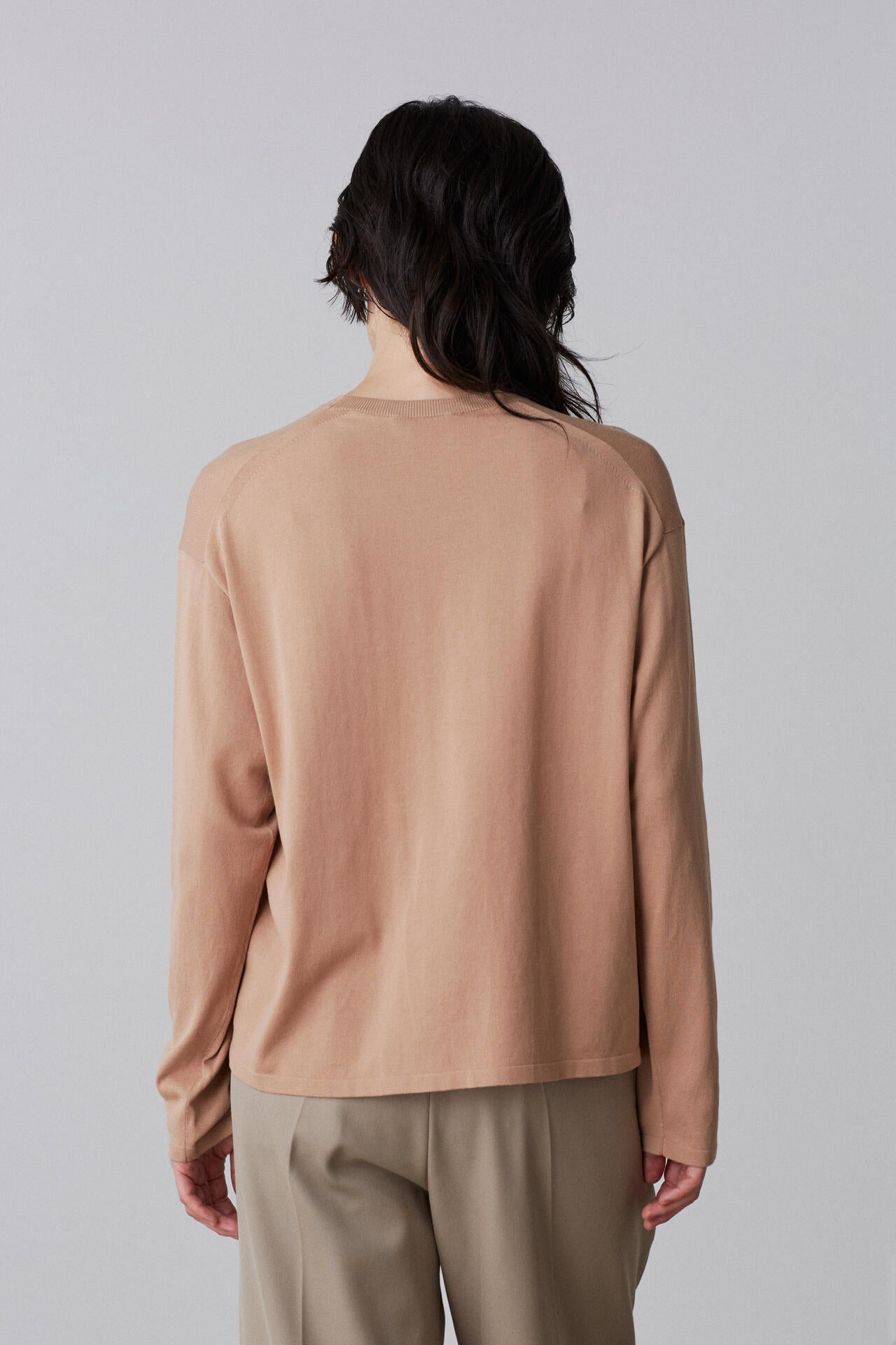 YLEVE / GAS SINGEING COTTON KNIT PULL OVER