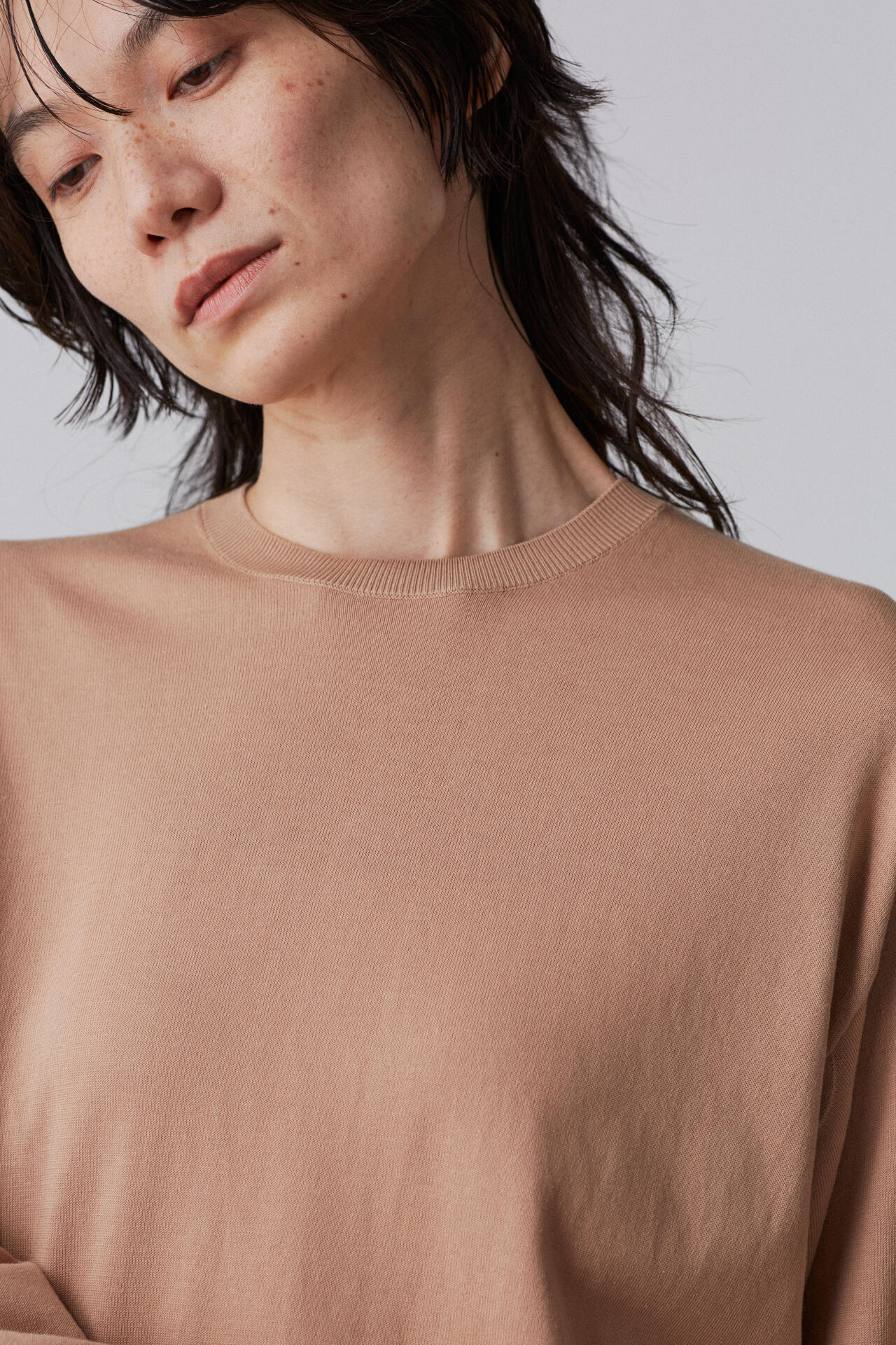 YLEVE / GAS SINGEING COTTON KNIT PULL OVER