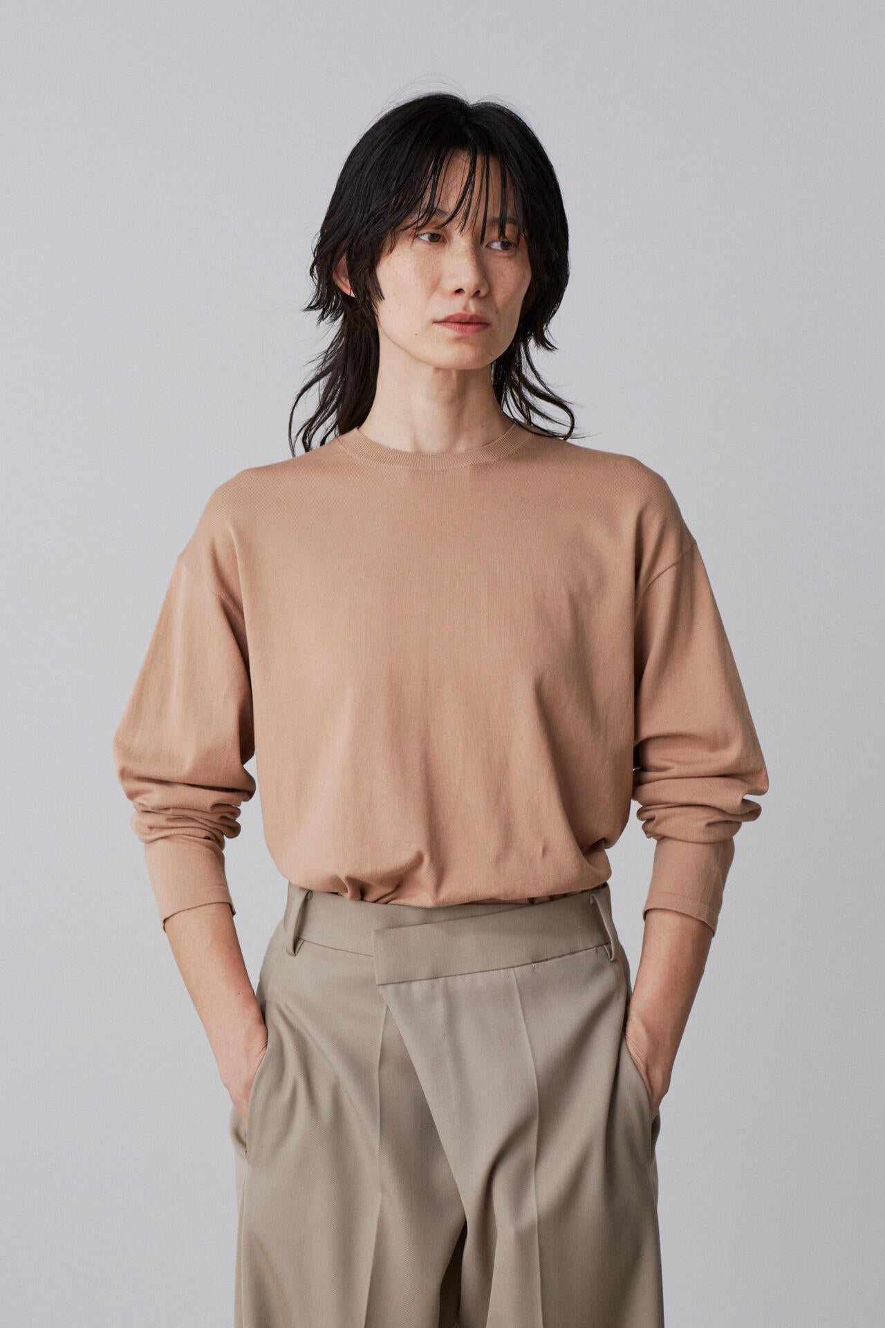 YLEVE / GAS SINGEING COTTON KNIT PULL OVER