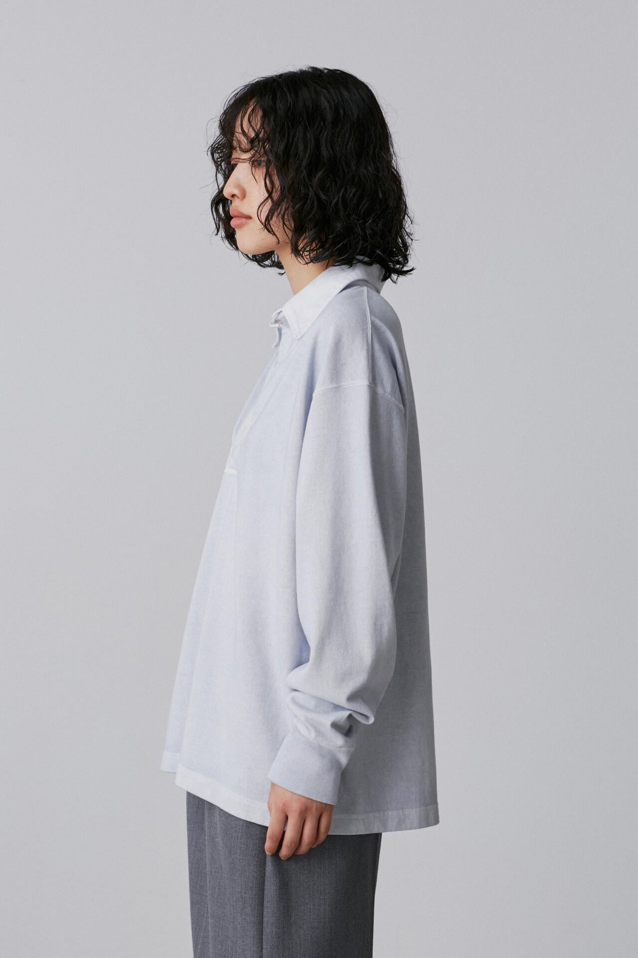 YLEVE / OPEN END COTTON PIGMENT DYE SKIPPER PULL OVER