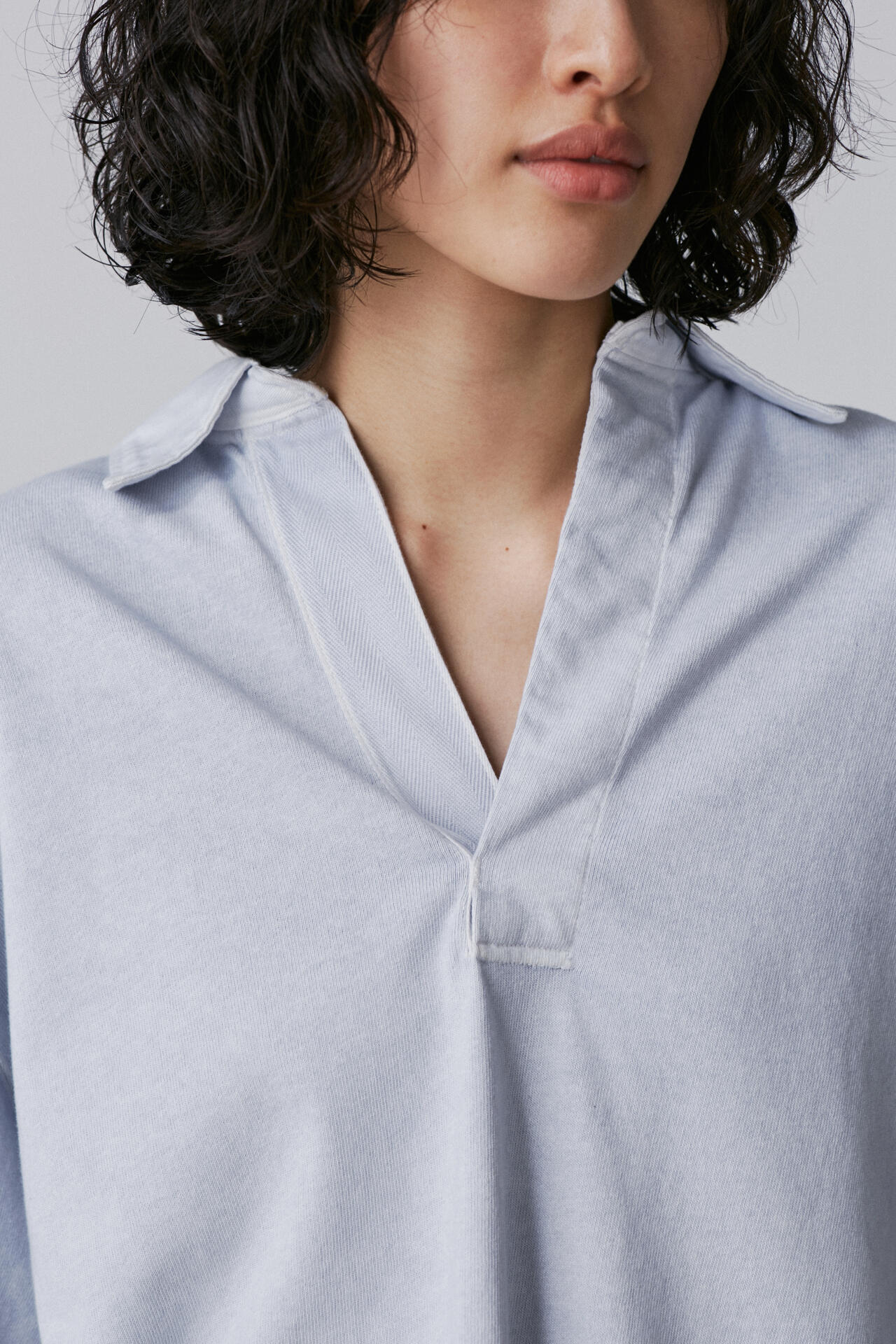 YLEVE / OPEN END COTTON PIGMENT DYE SKIPPER PULL OVER