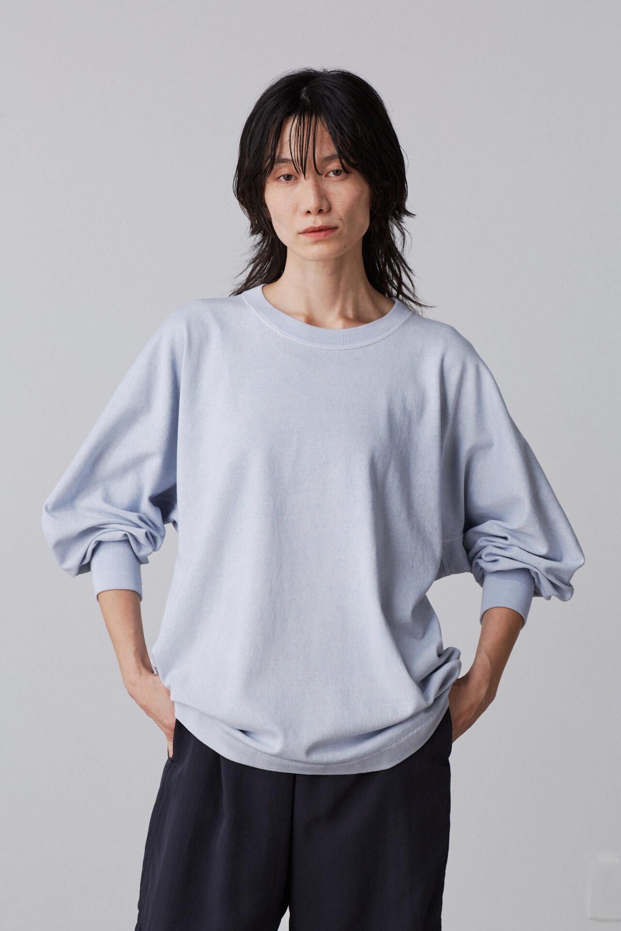 YLEVE / OPEN END COTTON PIGMENT DYE PULL OVER