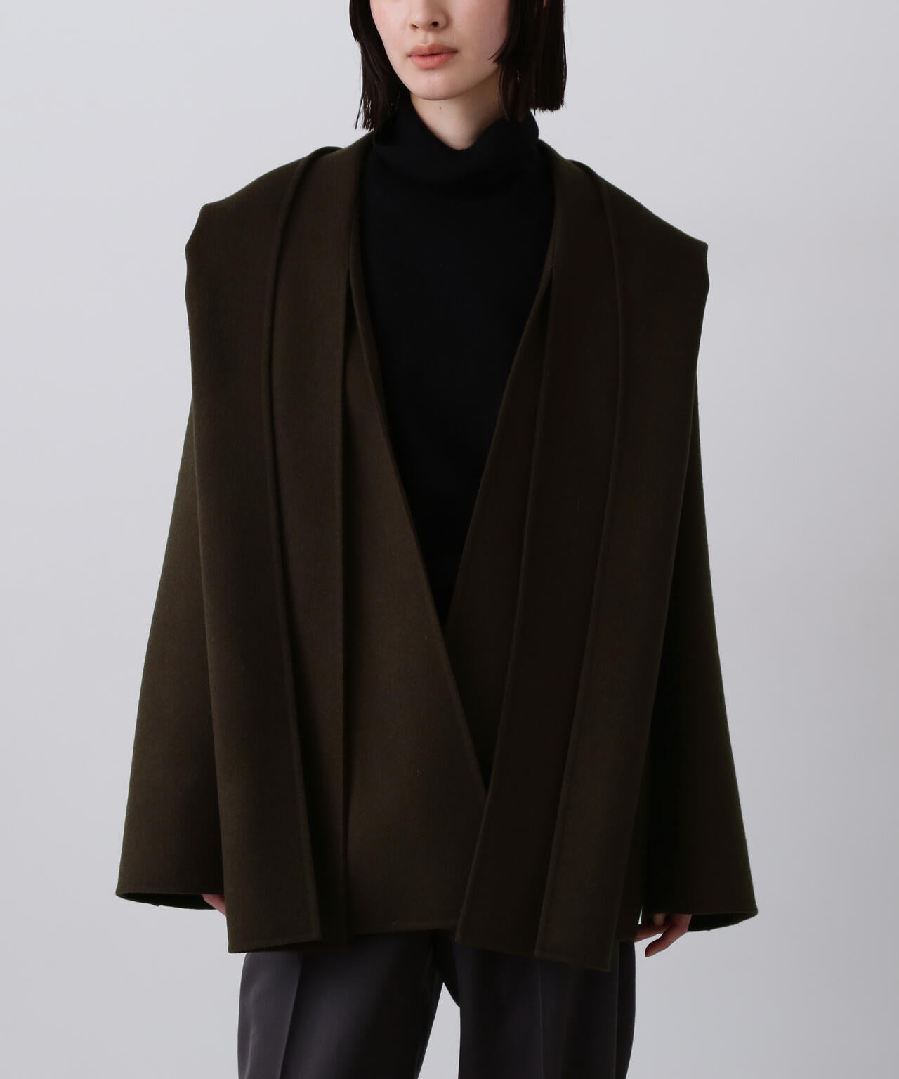 YLÈVE / SUPER 100`S WOOL DOUBLE CLOTH HOODED COAT