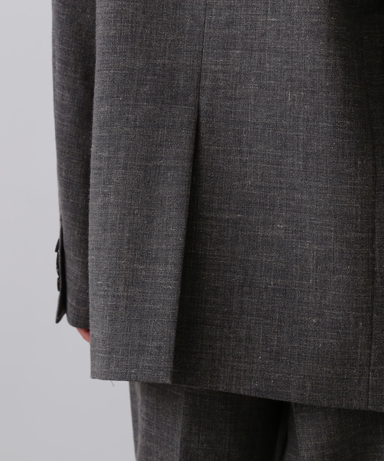 YLEVE / WOOL LINEN COLLARLESS JACKET