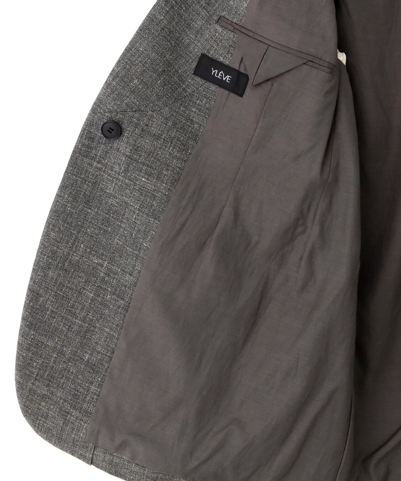 YLEVE / WOOL LINEN COLLARLESS JACKET