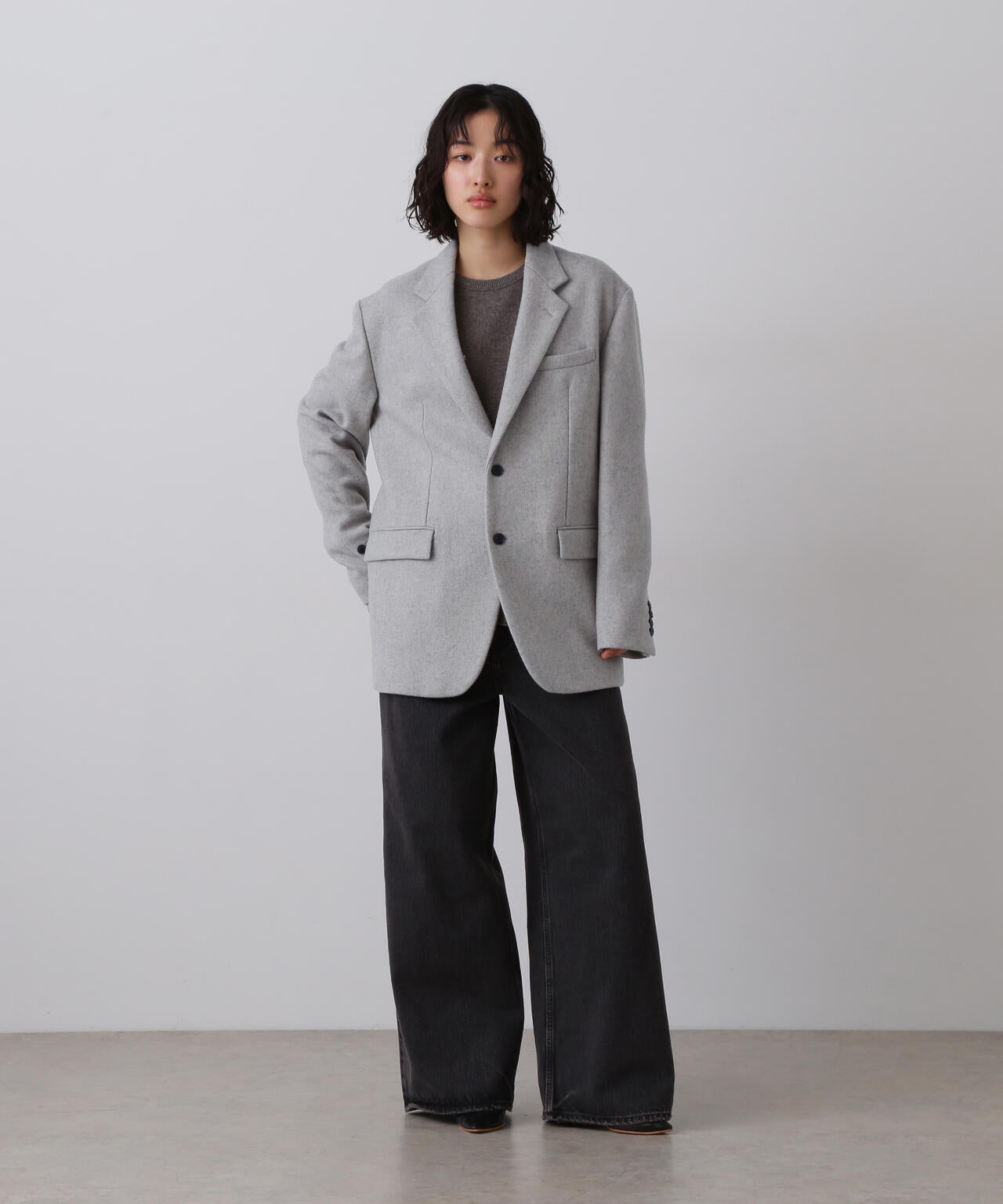 YLEVE / NON MULESING WOOL OVERDYE MELTON JACKET